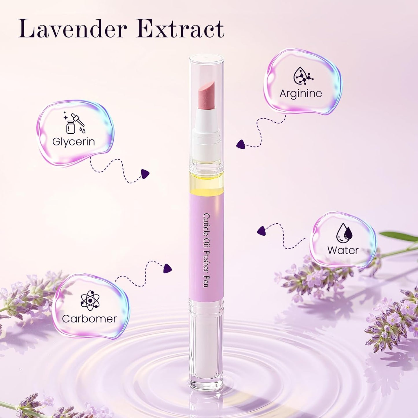 Cuticle Remover Pen Set - 2-in-1 Ceramic Nail Pusher & Moisturizer | Nourish & Repair Hangnails