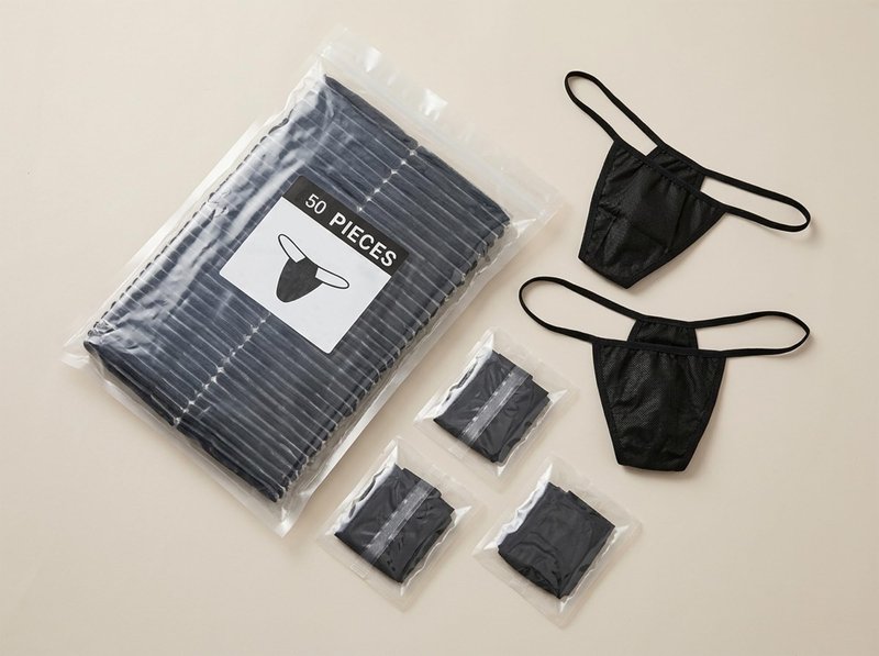 Aimery 50 Pcs Disposable Thong Panties Women's Spa T Thong Soft Breathable Disposable Tanning Underwear