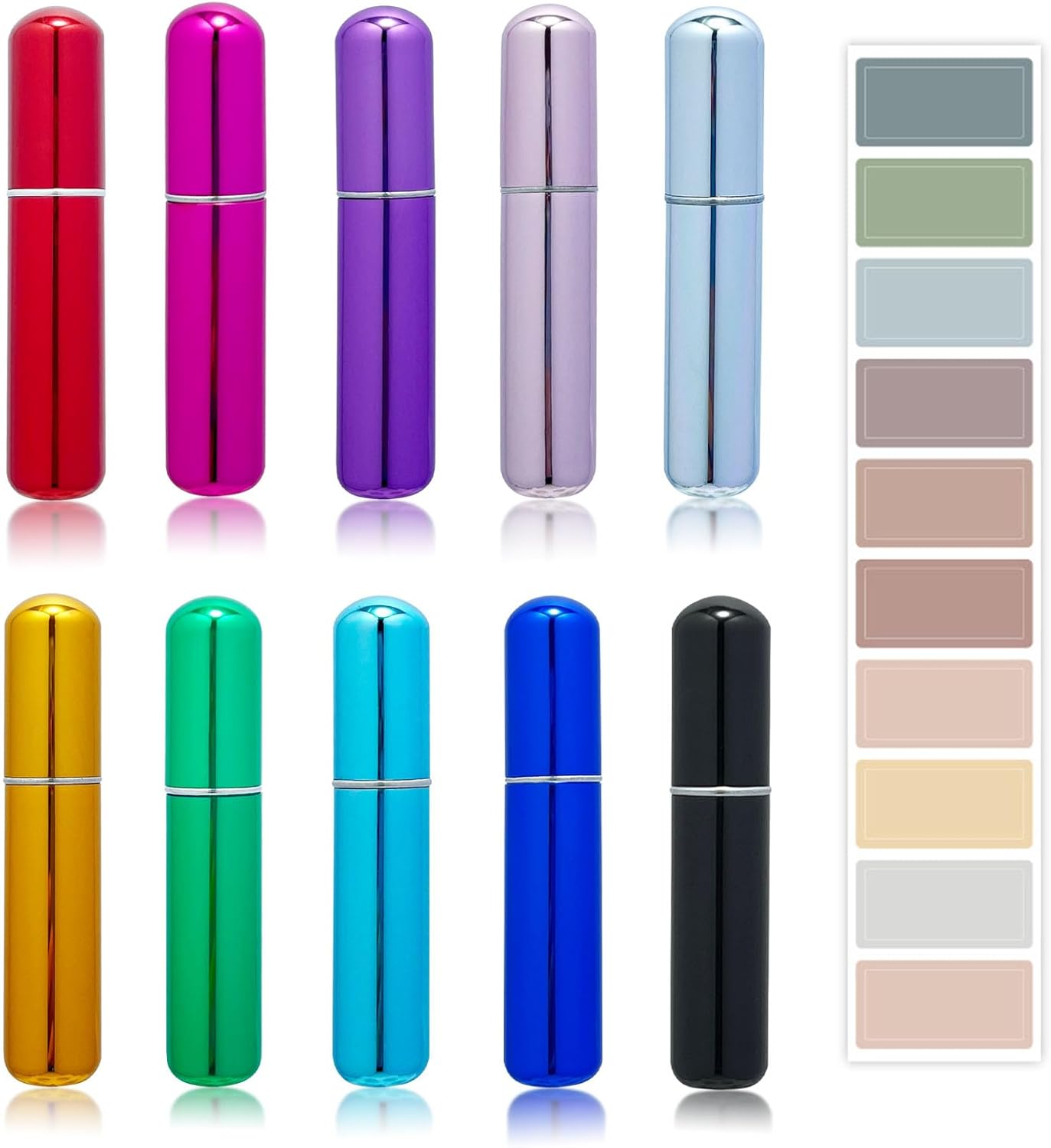 Mini Perfume Atomizer Travel Spray - Refillable Scent Pump Case | 10 Pack, 5ml Each