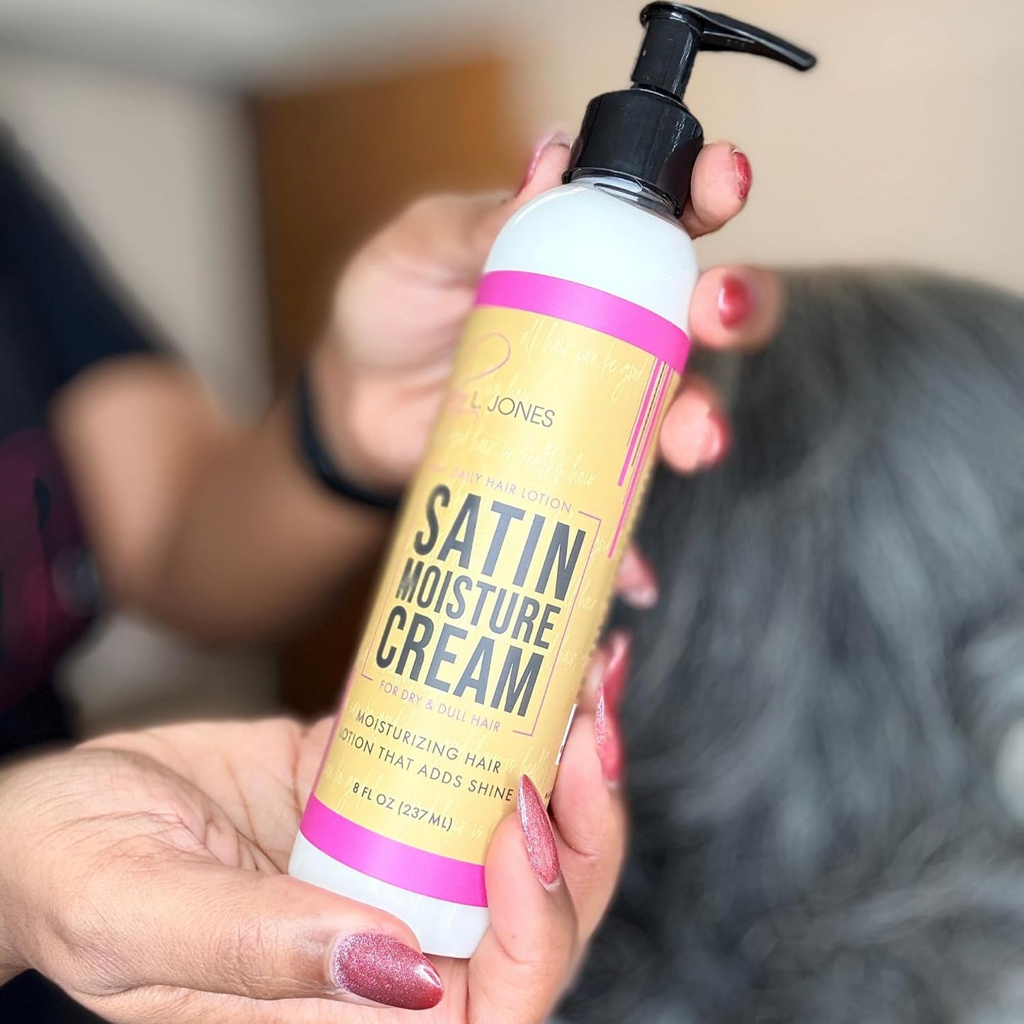 Satin Moisture Cream - Hair Moisturizer with Olive, Argan & Shea Oils | Nourishing Formula for All Hair Types
