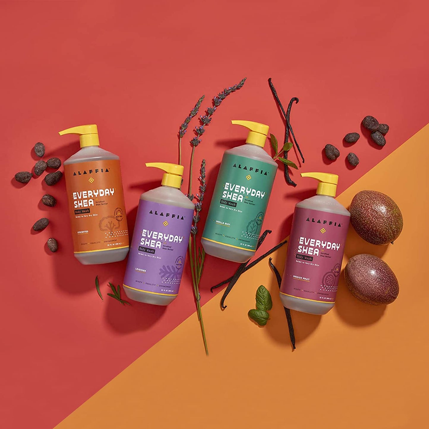 Alaffia Lavender Shampoo & Conditioner Set - Sulfate-Free with Shea Butter & Coconut Oil | 16 Oz Each