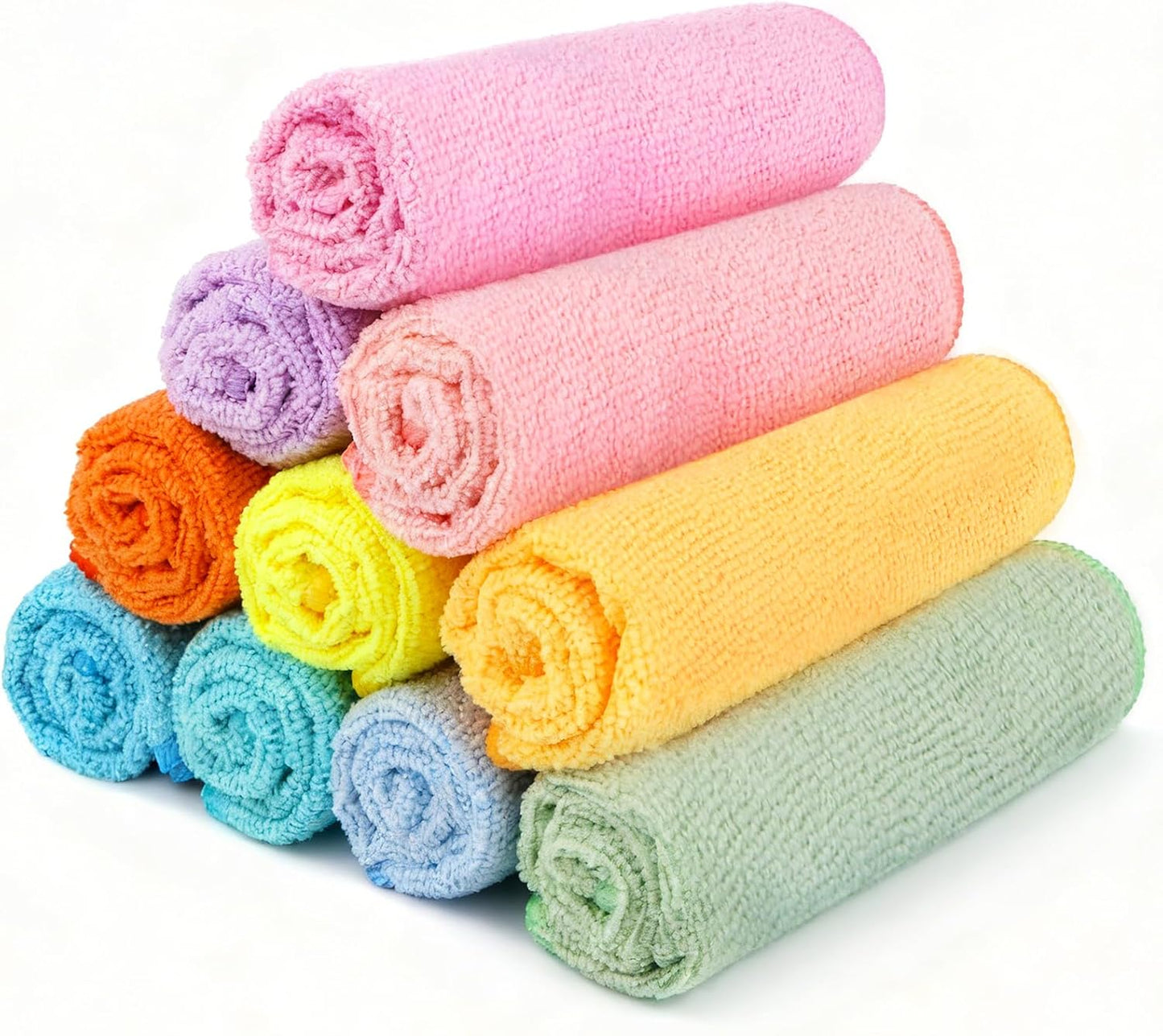 Microfiber Washcloths 20 Pack - Soft, Quick-Dry Face & Hand Towels for Travel, Gym, Spa | 11.5"x11.5", Black