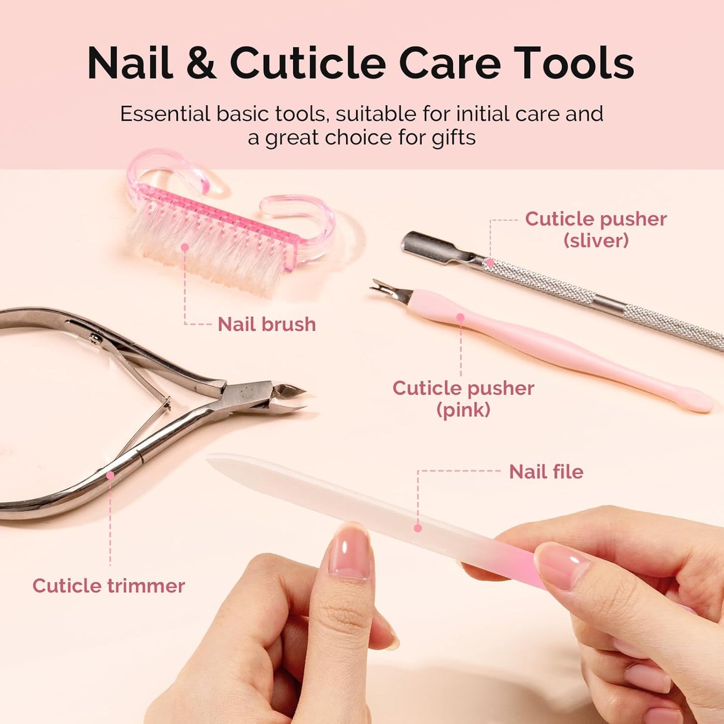MelodySusie Cuticle Remover Kit - 60g Cream, 15ml Oil, Nipper & File | Essential Nail Care Set