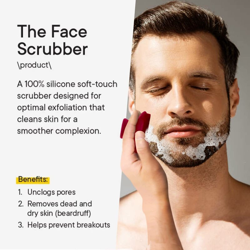 Silicone Face Scrubber for Men Facial Cleansing Brush Silicone Face Wash Brush Manual Waterproof Cleansing Skin Care Face Brushes for Cleansing and Exfoliating (red)