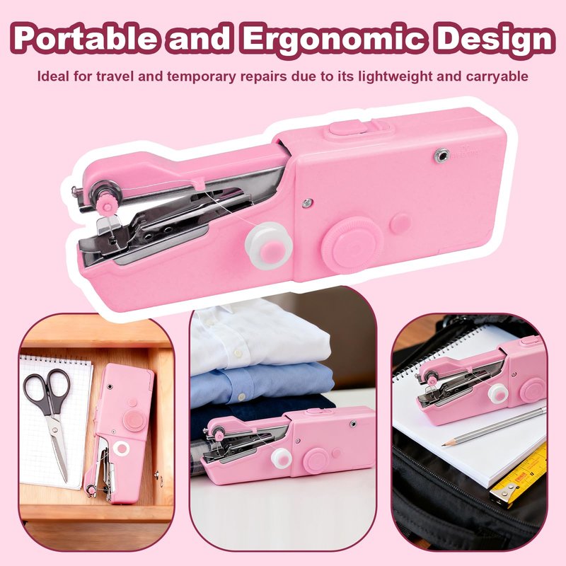 Handheld Sewing Machine, Mini Portable Handheld Sewing Machine, Hand Held Sewing Device, Easy to Use and Fast Stitching for Adults, Beginners, and Quick Home Repairs