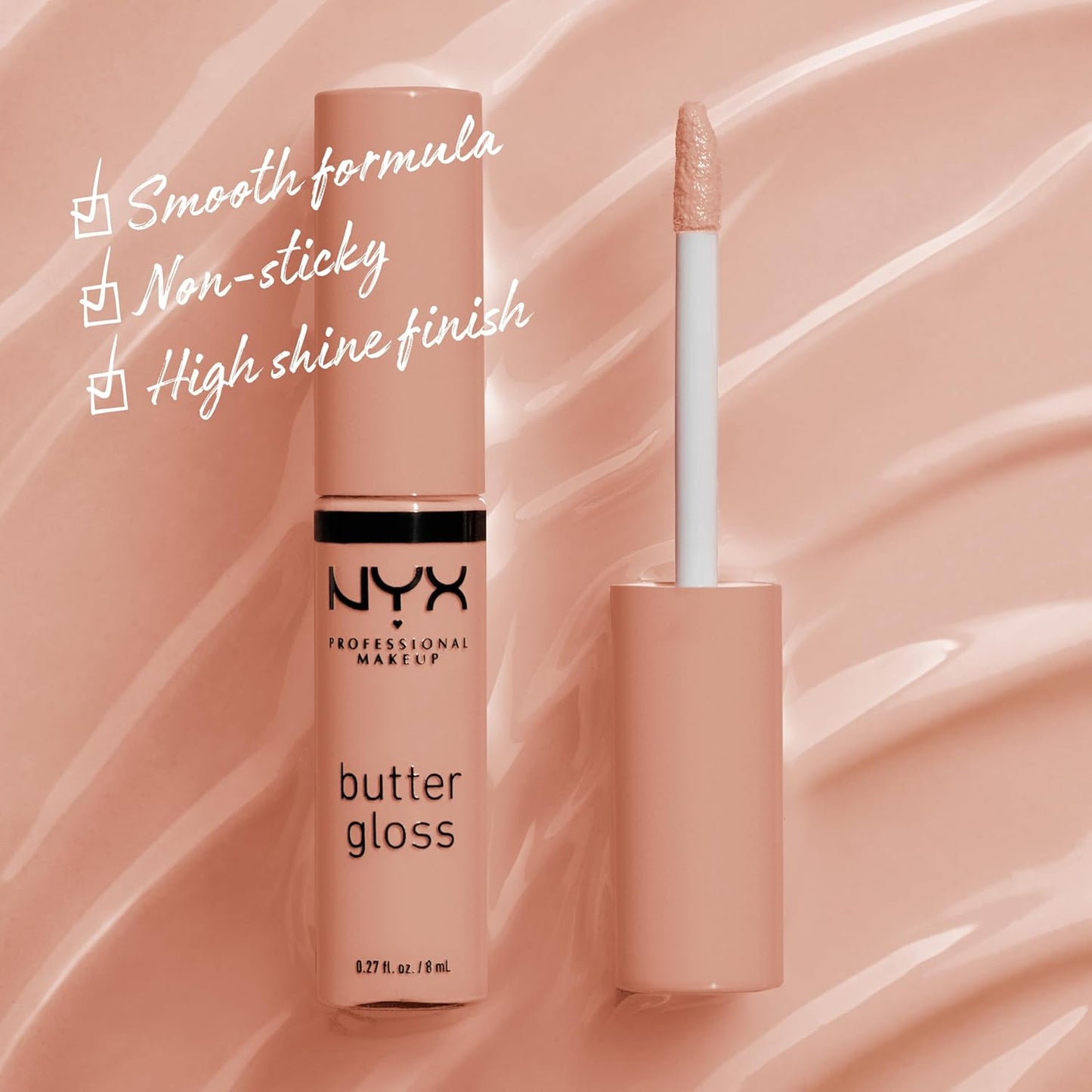 NYX Butter Gloss - Non-Sticky Lip Gloss in Madeleine | Mid-Tone Nude Shade