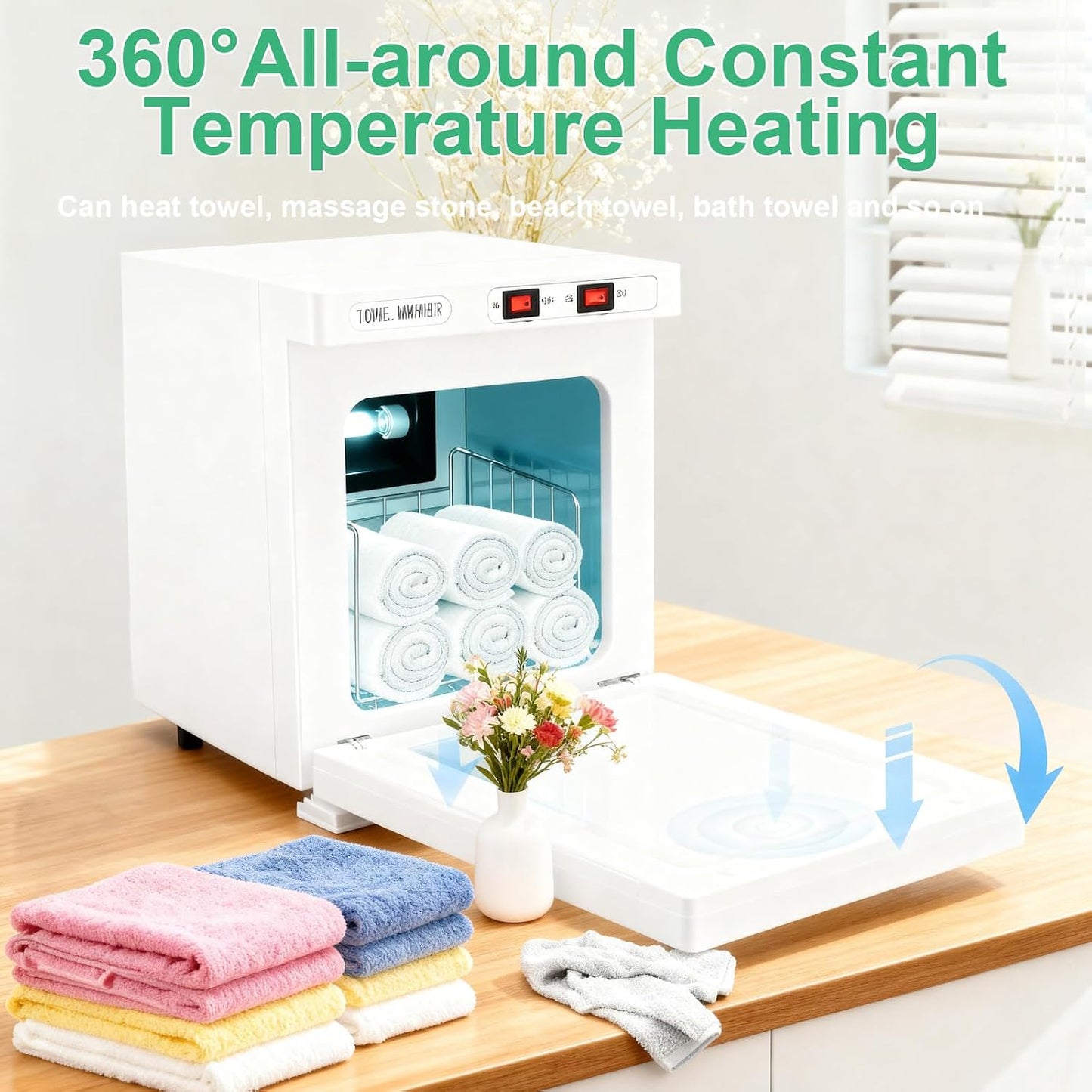 Hot Towel Warmer Cabinet - 5L Capacity with LED Temperature Display | Ideal for Spa, Salon, Home Use (White)