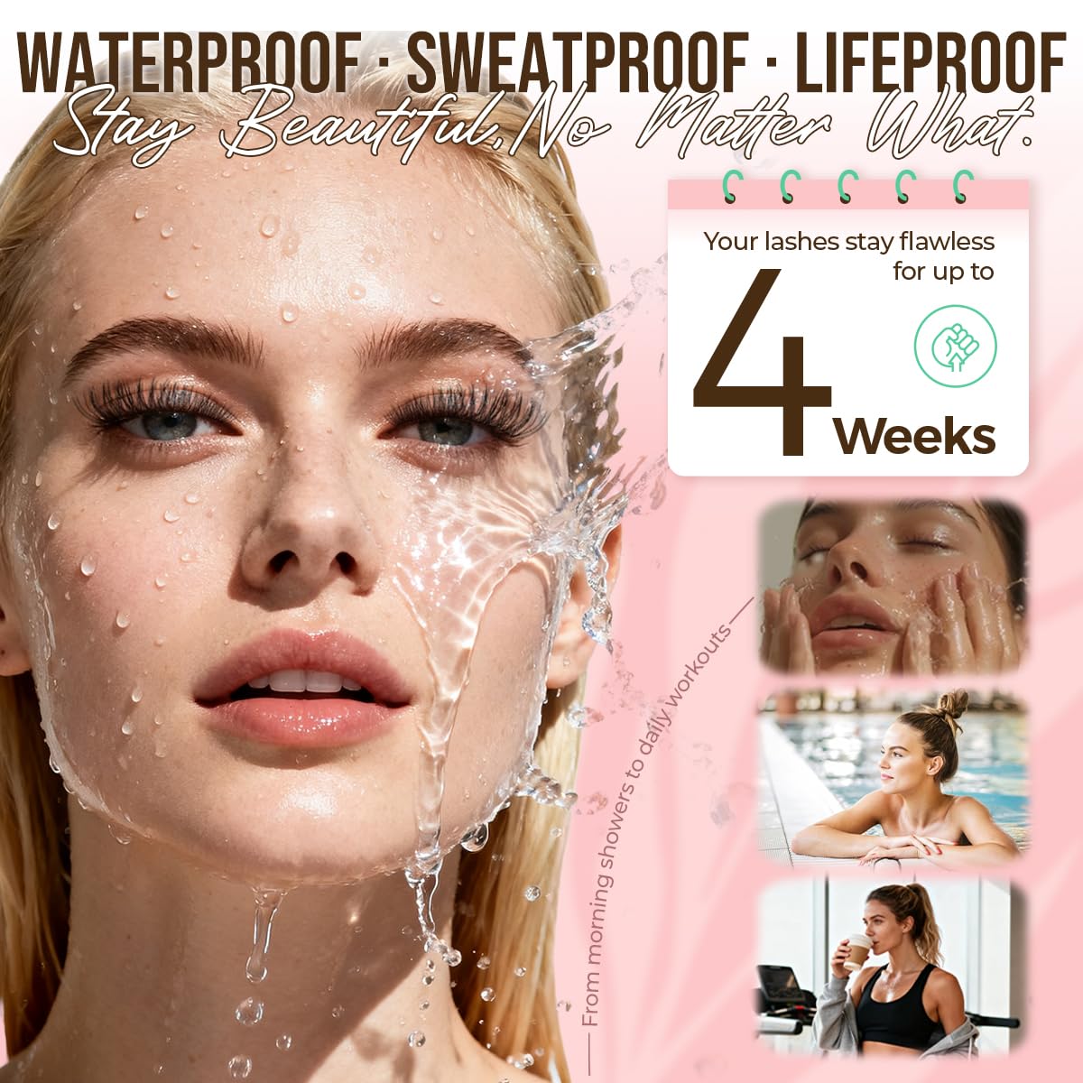 LASHVIEW Lash Cluster Glue Strong Hold, 3-4 Weeks Long-Lasting, Waterproof & Low Irritation, 2-3 Sec Drying Time, for Beginners & Professional Use(5ml)
