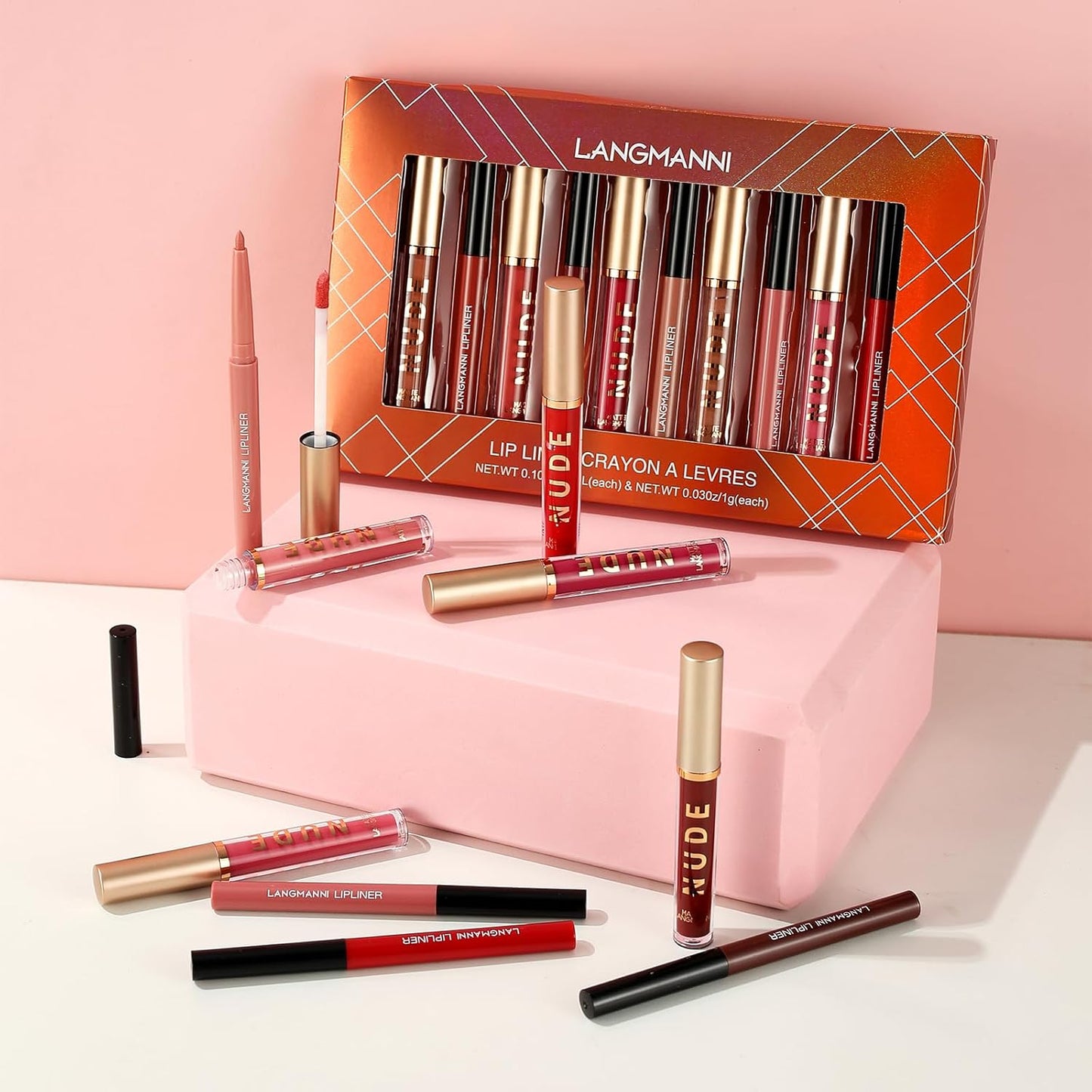 Matte Lip Liner & Liquid Lipstick Set - Velvety Nude Waterproof Long Wear | 8 Pcs High Pigment Makeup Gift Set