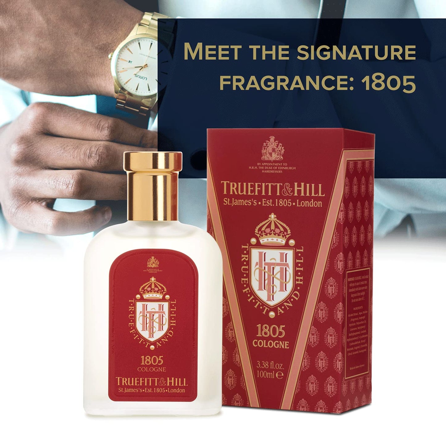 Truefitt & Hill 1805 Cologne for Men, Fresh Oceanic fragrance, 3.38 oz.