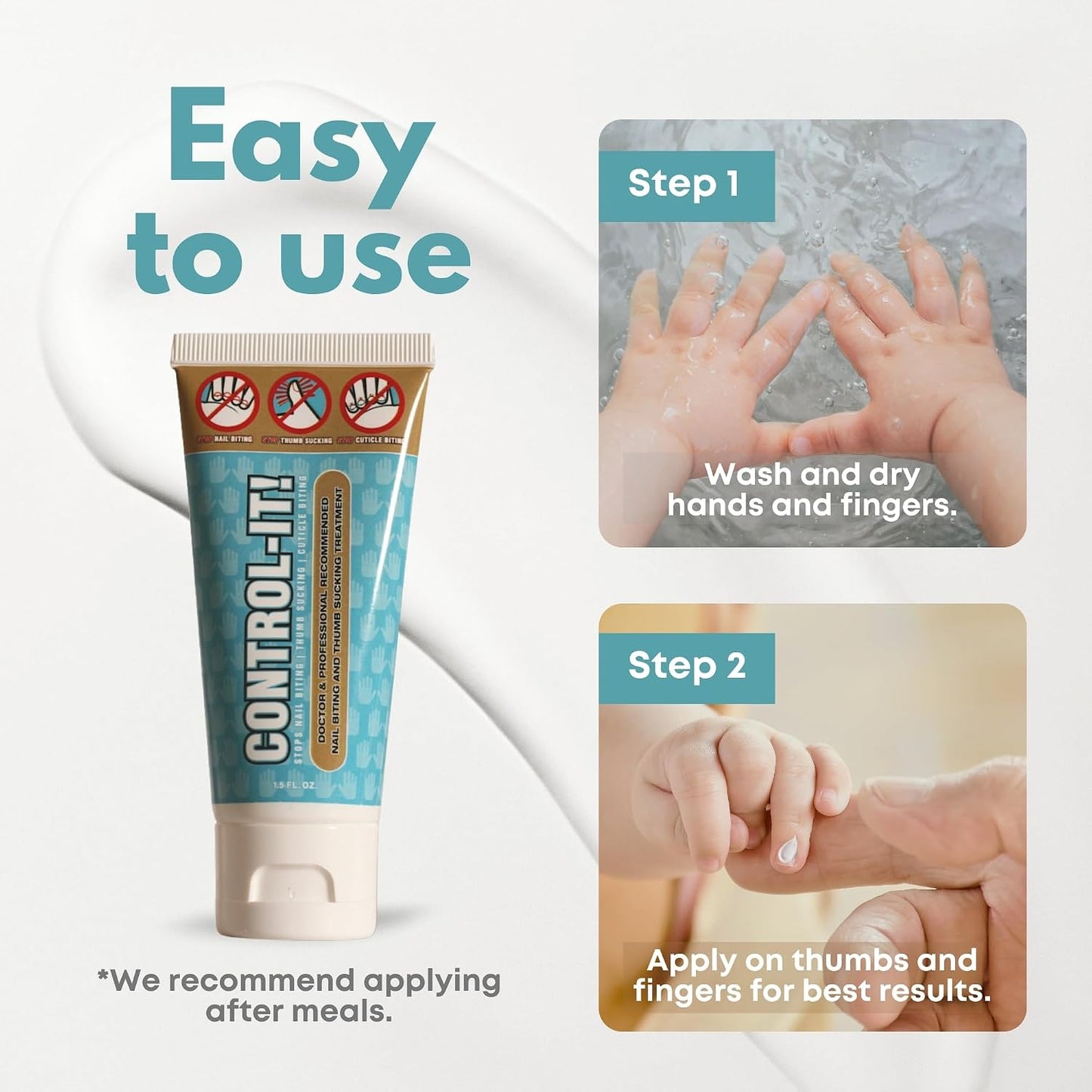 Natural Nail Biting & Thumb Sucking Solution - 100% Safe Bitter Taste Deterrent | Gentle on Skin & Nails | 21-Day Results