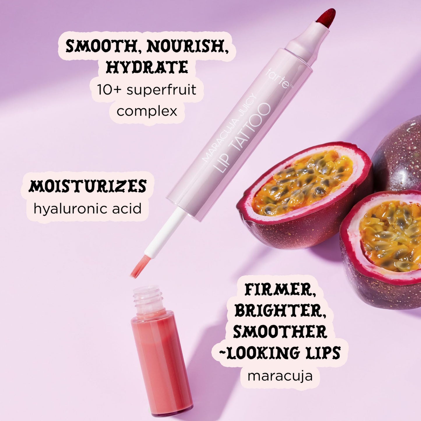 tarte maracuja juicy lip tattoo – Transfer Proof Lip Stain Tint & Nourishing Gloss Combo, 2 in 1 Lipgloss Makeup with Hyaluronic Acid and Vitamin E, Vegan & Cruelty-Free, full size, honeysuckle