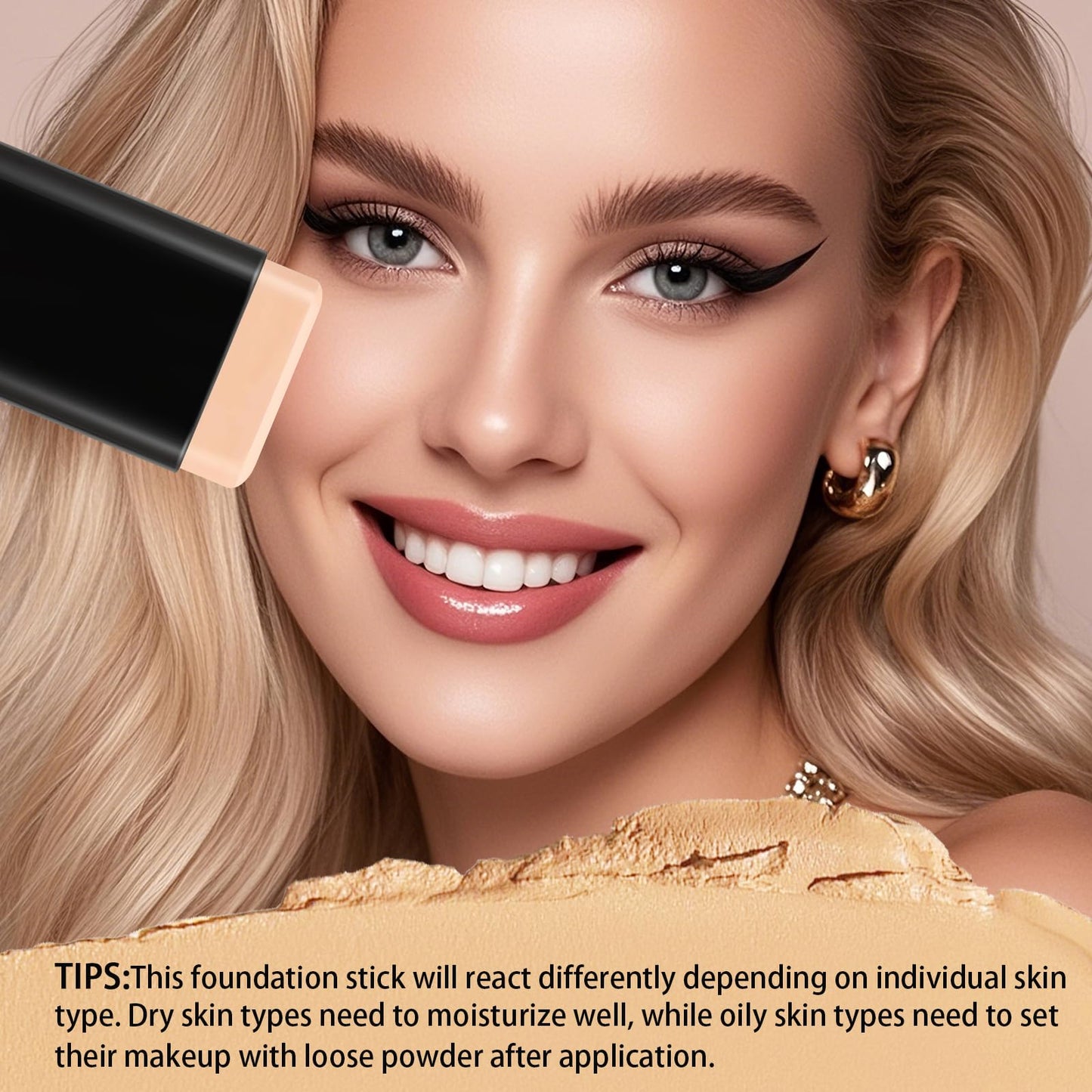 Zaidoc Foundation Stick, Dual-Ended with Brush, 2-in-1 Longwear & Waterproof, Natural Full Makeup Concealer Coverage for Dark Circles & Blemishes with Hydrating Olive & Camellia, 2.09 oz (03#)