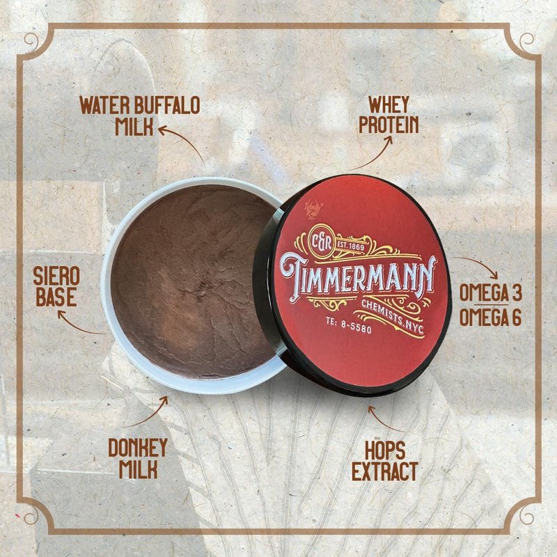 WhollyKaw Shaving Soap | Luxury Dense, Rich & Creamy Lather Tallow Wet Shave Puck Notes of Rum, Vanilla, Tobacco, Cinnamon, Woody, Powdery scent. | Grooming and Skincare for Men 4 oz - Timmermann Red