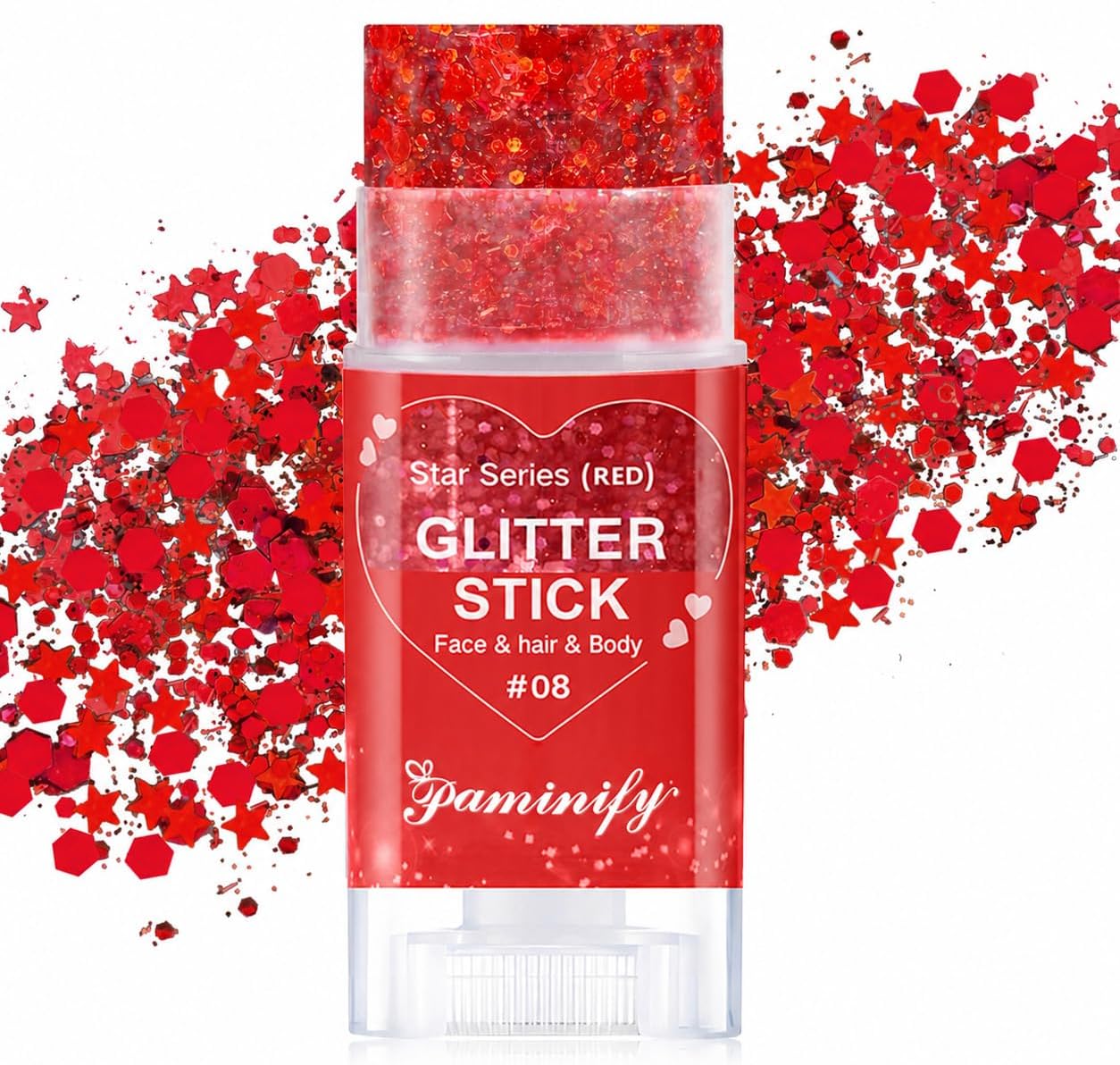 Pink Hair Glitter Stick - Waterproof Body & Face Glitter for Concerts | Shimmer Holographic Paint for Halloween & Spirit Week