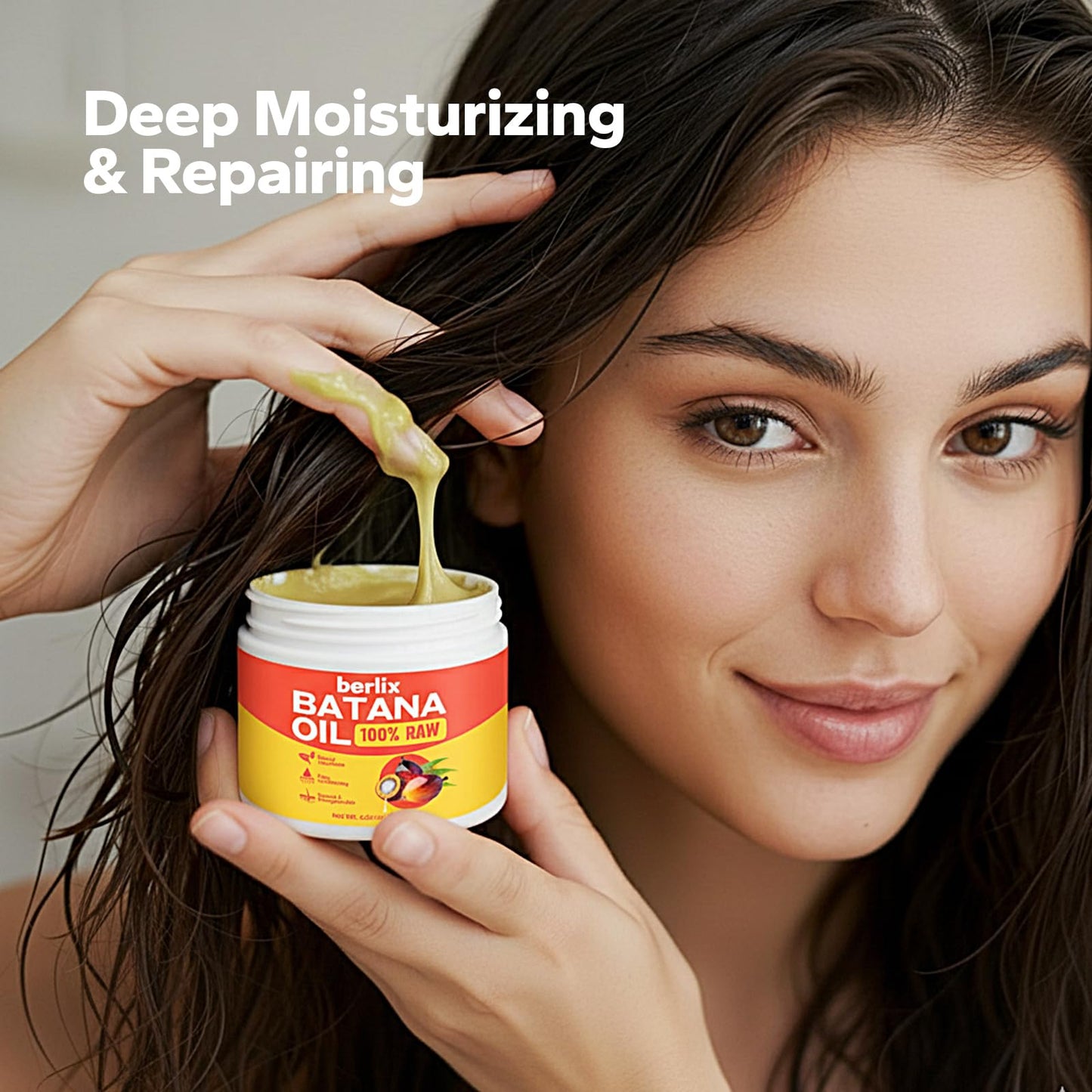 Berlix Raw Batana Oil for Hair Growth (4.23 oz), Pure and Natural, Unrefined 100% Raw Batana Oil Paste to Repair, Strengthen, Regrow & Nourish Damaged Hair for Men & Women