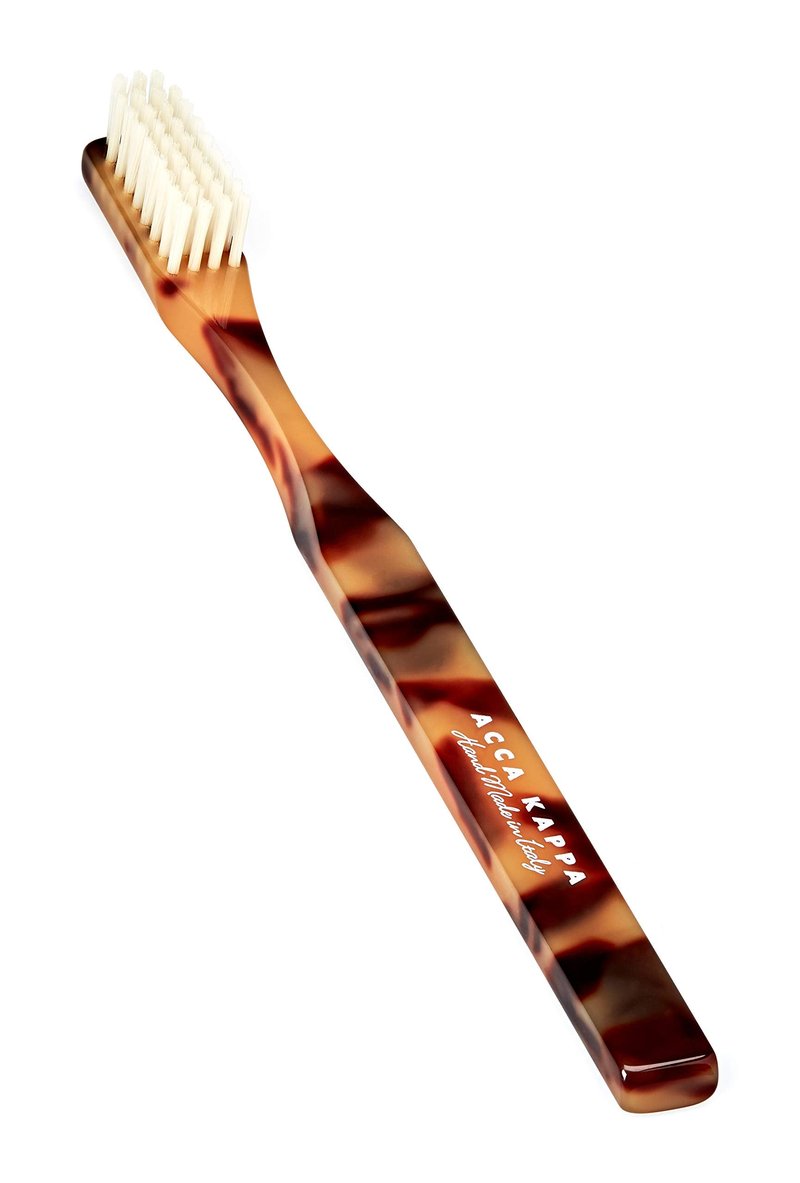 Acca Kappa Historical Black and White Toothbrush Soft Nylon Bristles Hand-Made Acetate Handle