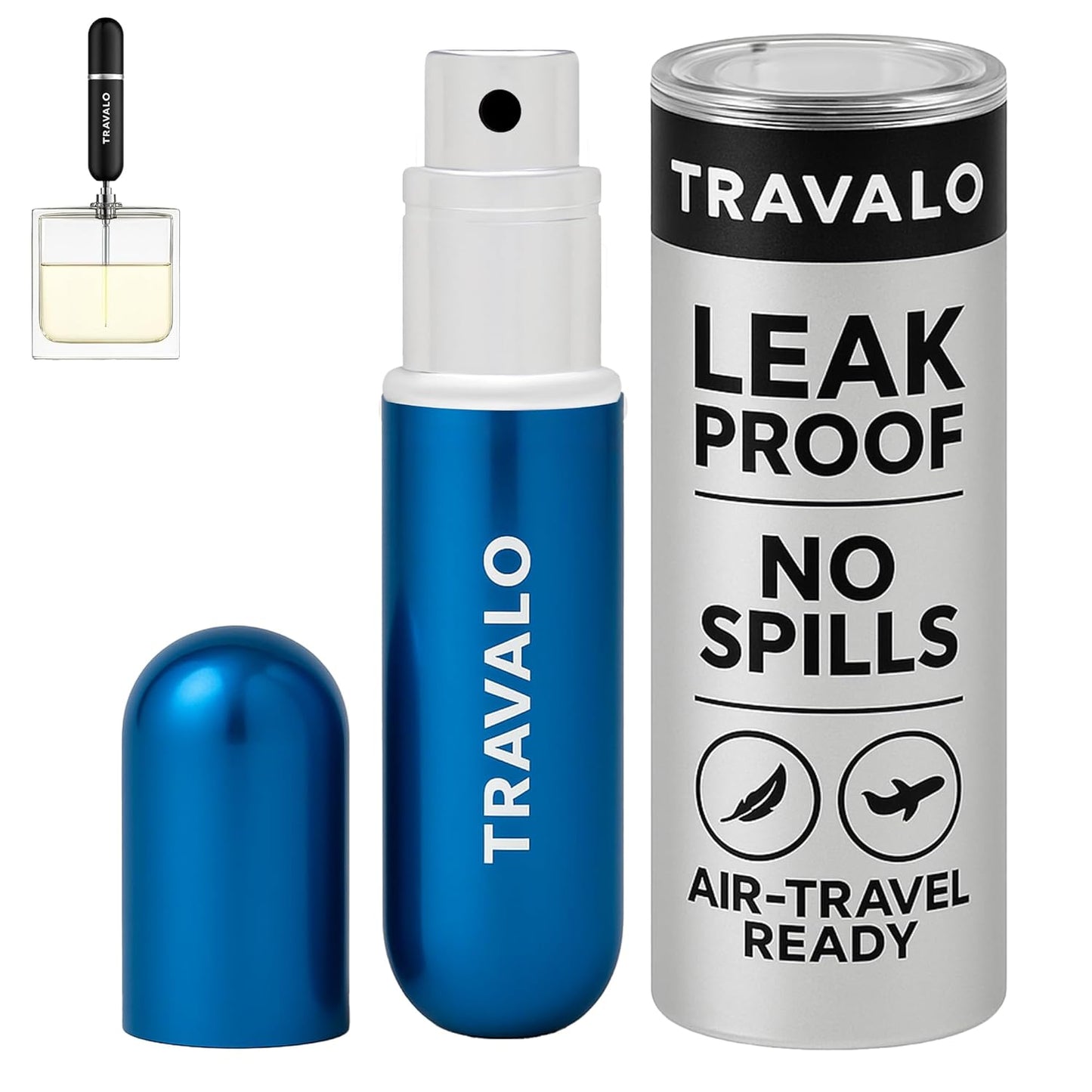 Classic HD Perfume Atomizer | Leak-Proof & TSA Approved - Reusable Mini Pump Sprayer - Elegant Black 0.17oz