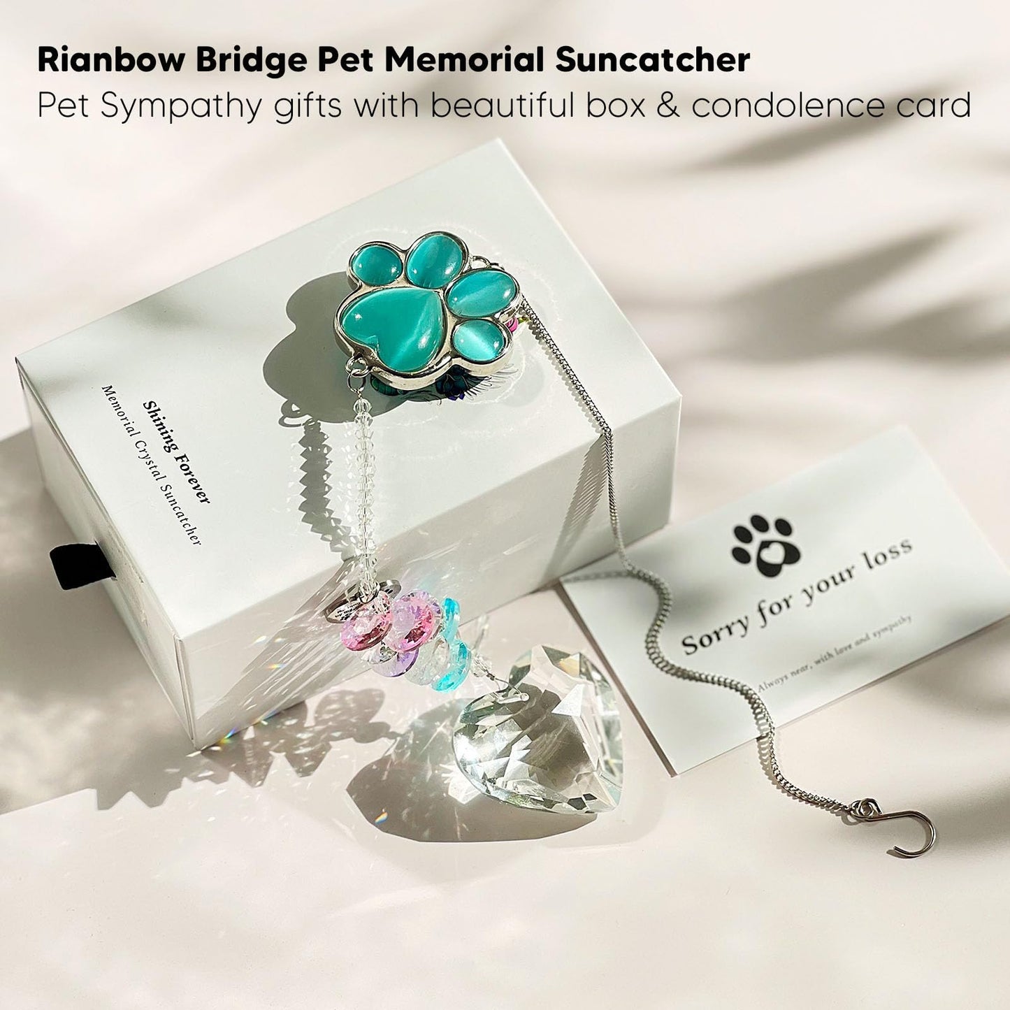 Dog Memorial Gifts for Loss of Dog, Pet Sympathy, Dog Memorial Suncatcher