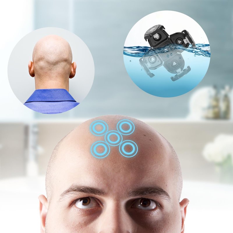 2 PCS Head Shaver Replacement Blades,Father’s Day Gifts for Grandpa Mens Husband - Birthday Gift Ideas for Grandpa Dad, 5-Blade Shaver Heads for Bald and Face Hair with Cleaning Brush