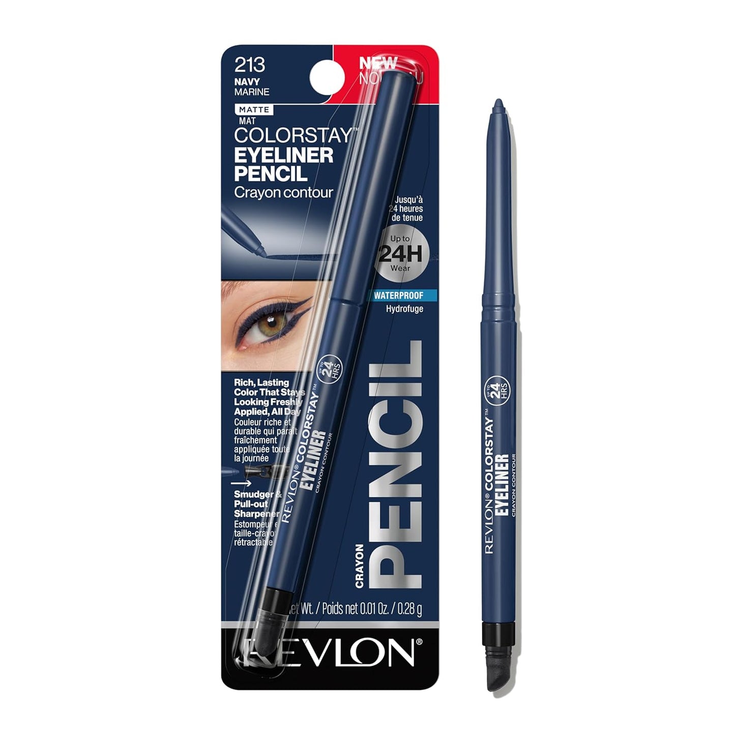 Revlon ColorStay Waterproof Eyeliner Pencil - Smudge-Proof Matte Finish, 203 Brown | 0.01 oz