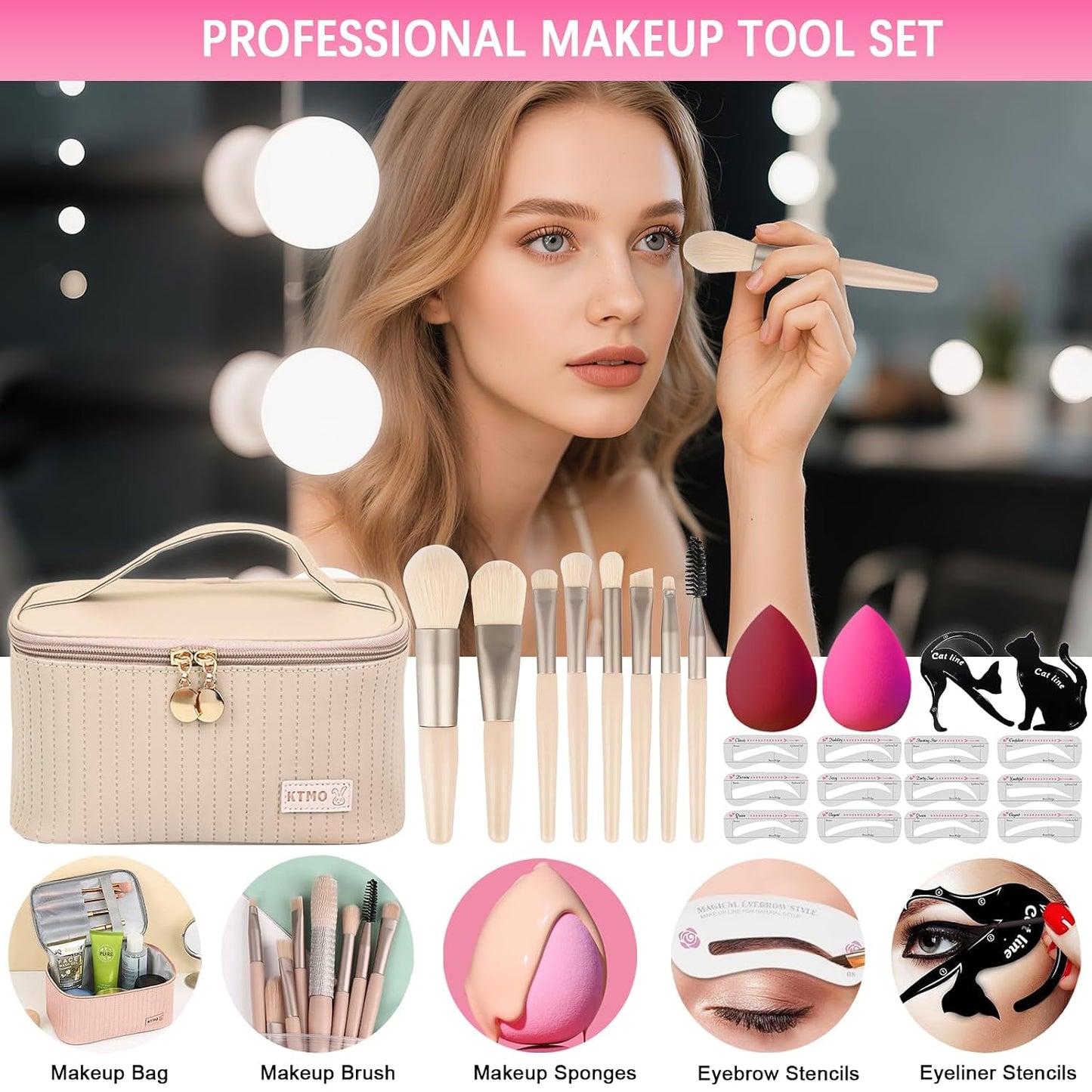 All-in-One Makeup Kit for Women - Complete Gift Set with Eyeshadow Palette, Foundation, Eyeliner & Brushes | Ideal for Teens & Girls