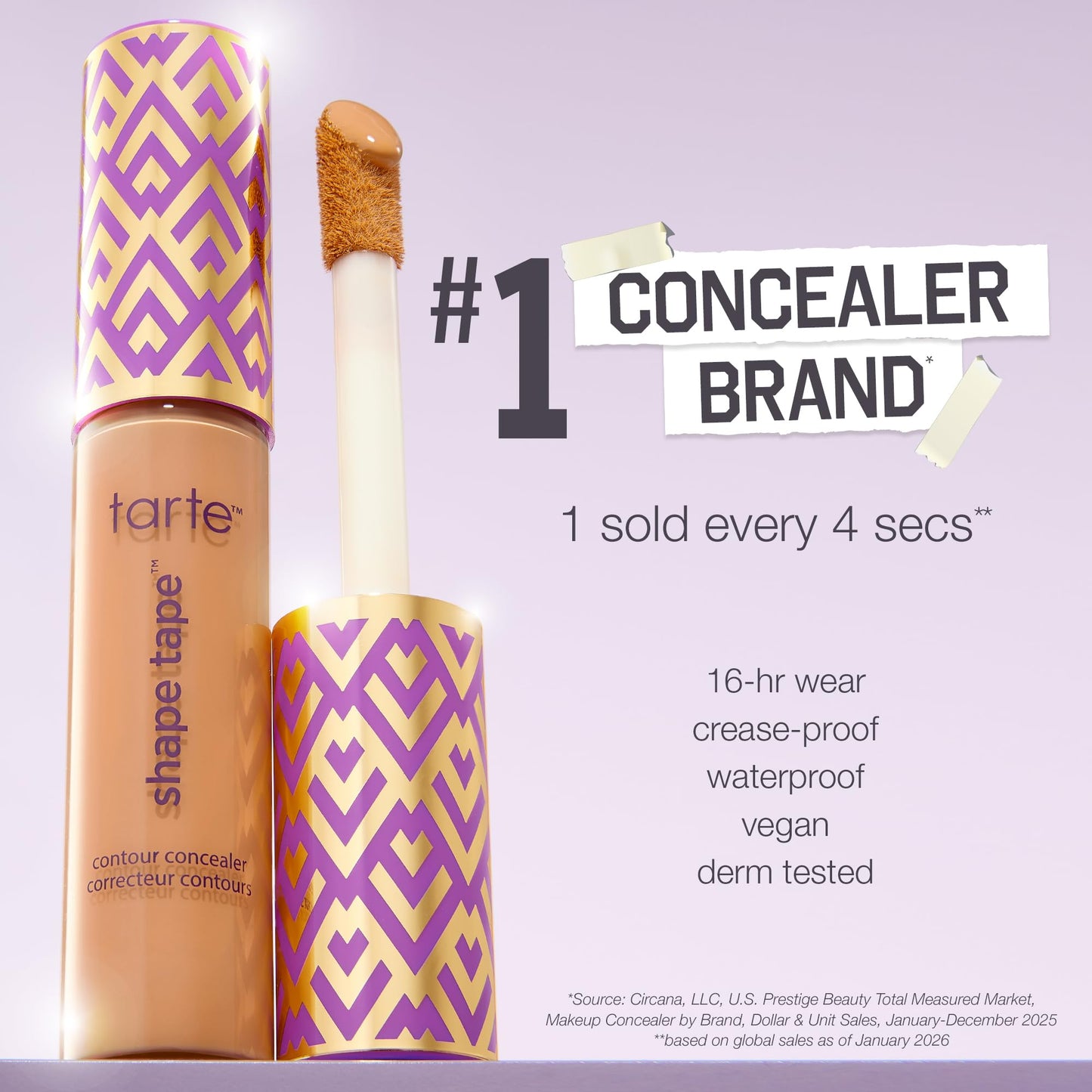 tarte Shape Tape Concealer – Full-Coverage Creaseless Soft Matte Finish, Brightening Under-Eye & Face Makeup, 16hr Longwear, Vegan & Cruelty-Free, Full Size, 16N fair-Light Neutral