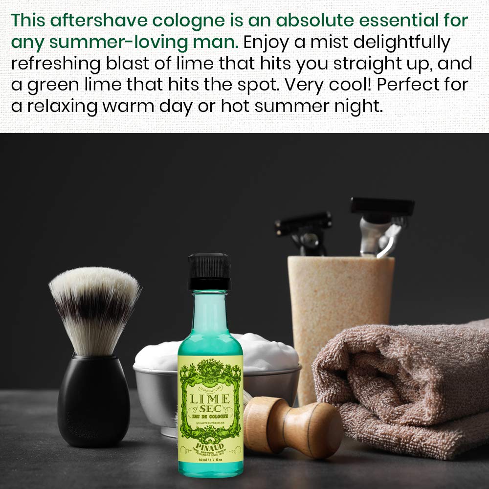 Clubman Pinaud Lime Sec Eau De Cologne – Fresh Citrus Scent, Invigorating After Shave Cologne for Men, 1.7 oz, 2 Pack