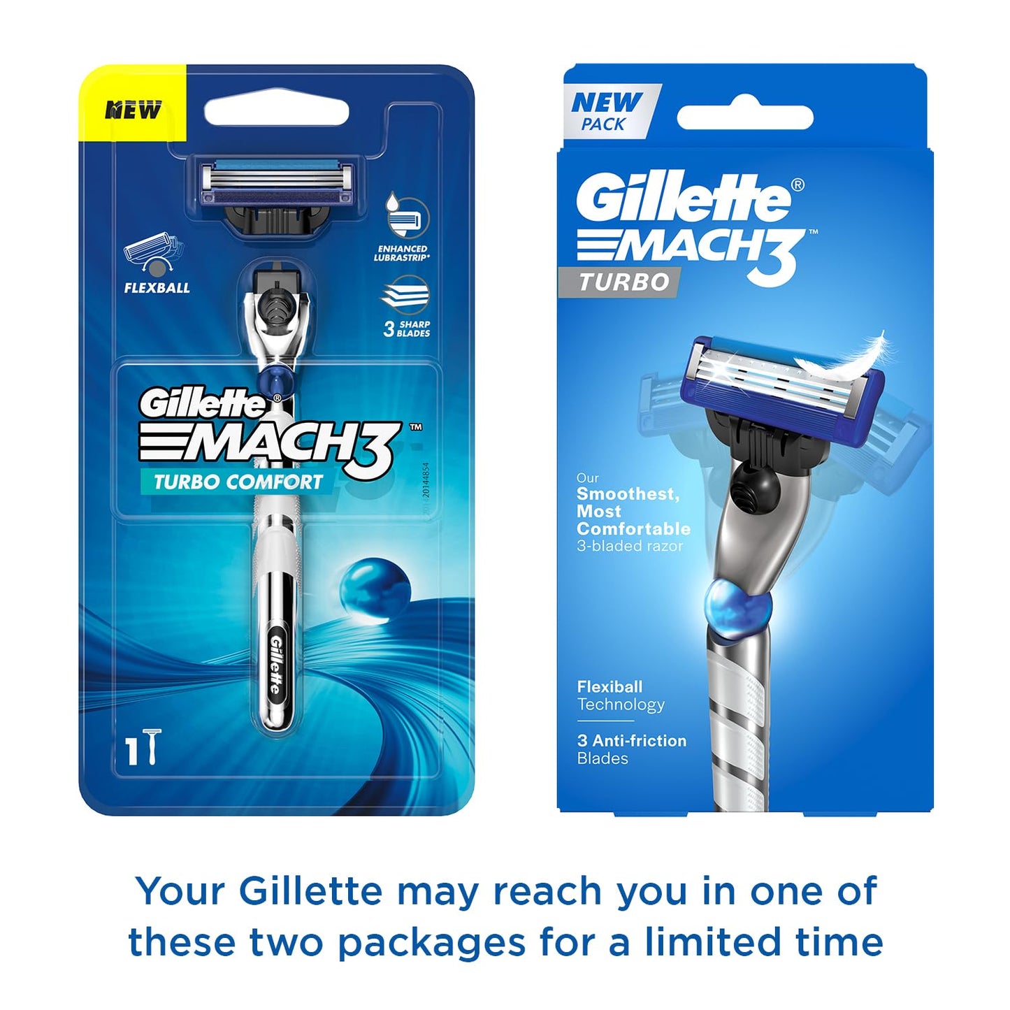 Gillette Mach 3 Turbo Razor for Men - Comfortable Shaving with Flexiball & Anti-Friction Blades | Sensitive Skin Care