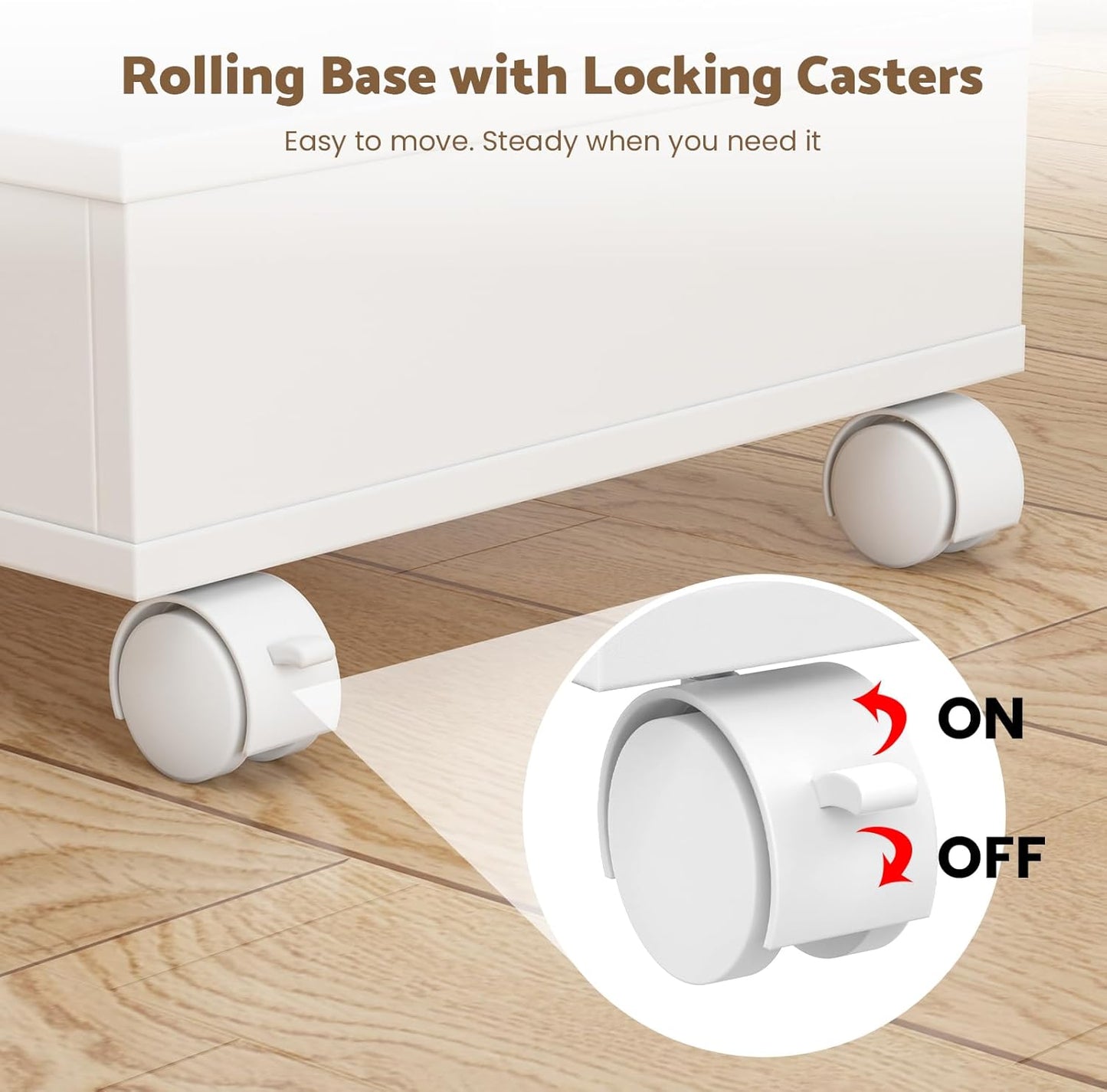 Rolling Pedicure Foot Rest Stool - PU Cushion Spa Station with Storage & Wheels | Pink