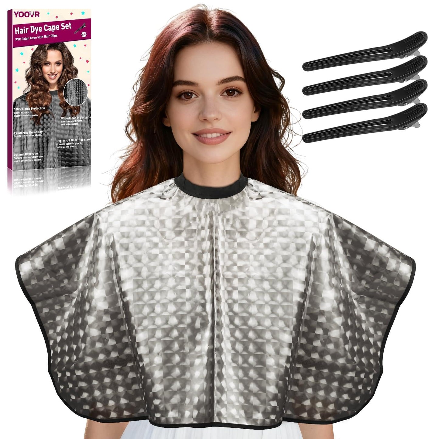 YOOVR 5-IN-1 Hair Dye Kit with Hair Dye Cape and Metal Hair Clips