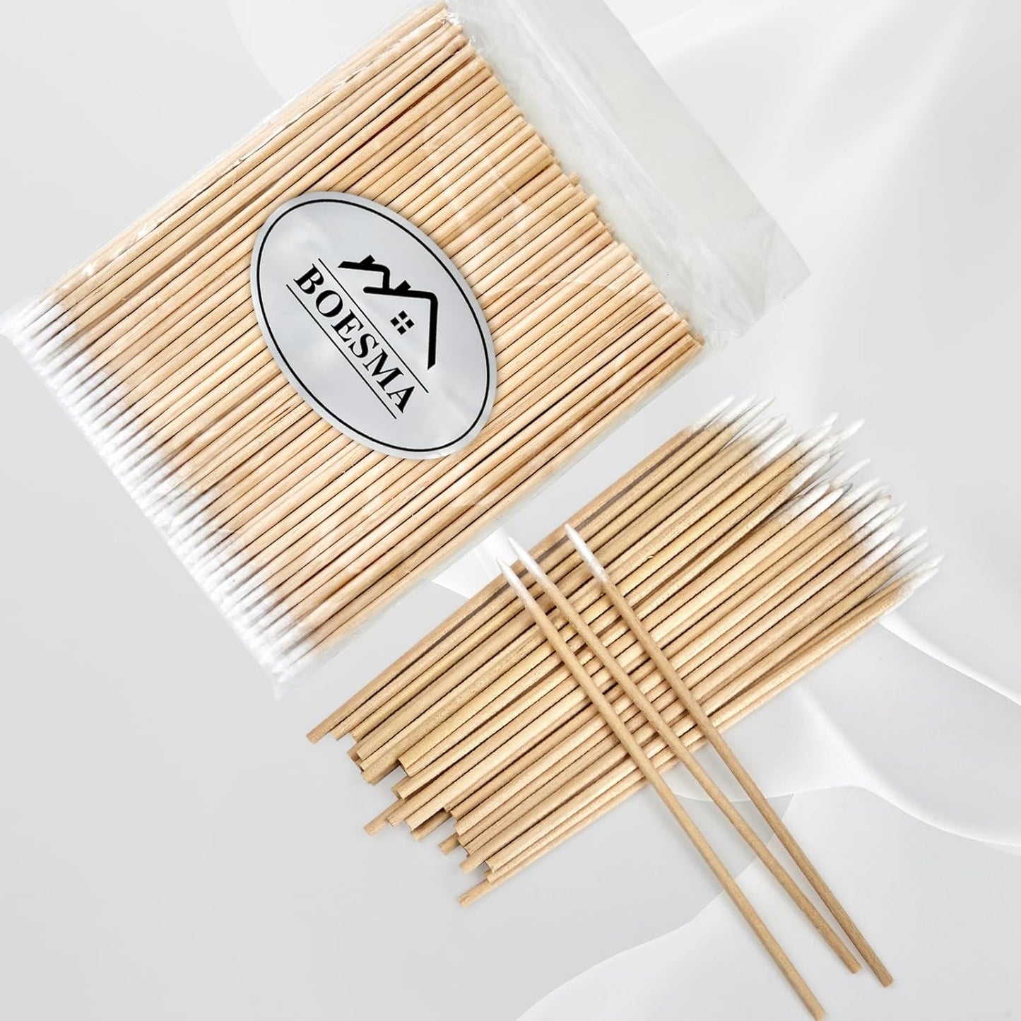 Pointed Cotton Swabs - Precision Microblading & Makeup Application | 200 Pcs with Wooden Sticks
