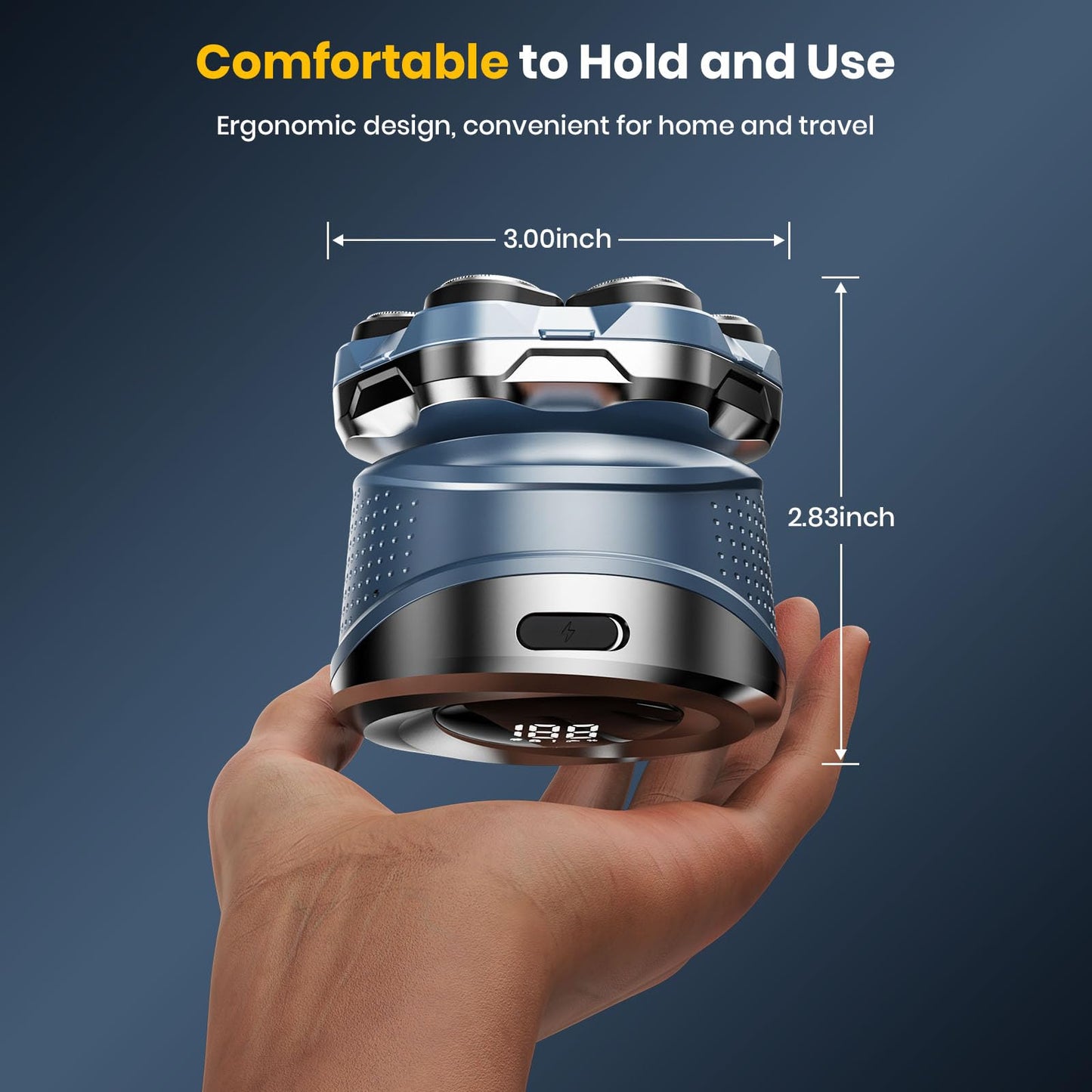 TLMUSE 7D Head Shaver with a Travel Case, 2026 Upgraded Magnetic Head Shavers for Bald Men, IPX7 Waterproof Wet/Dry Electric Razor Men, Rechargeable Shavers for Scalp/Face/Beard/Body