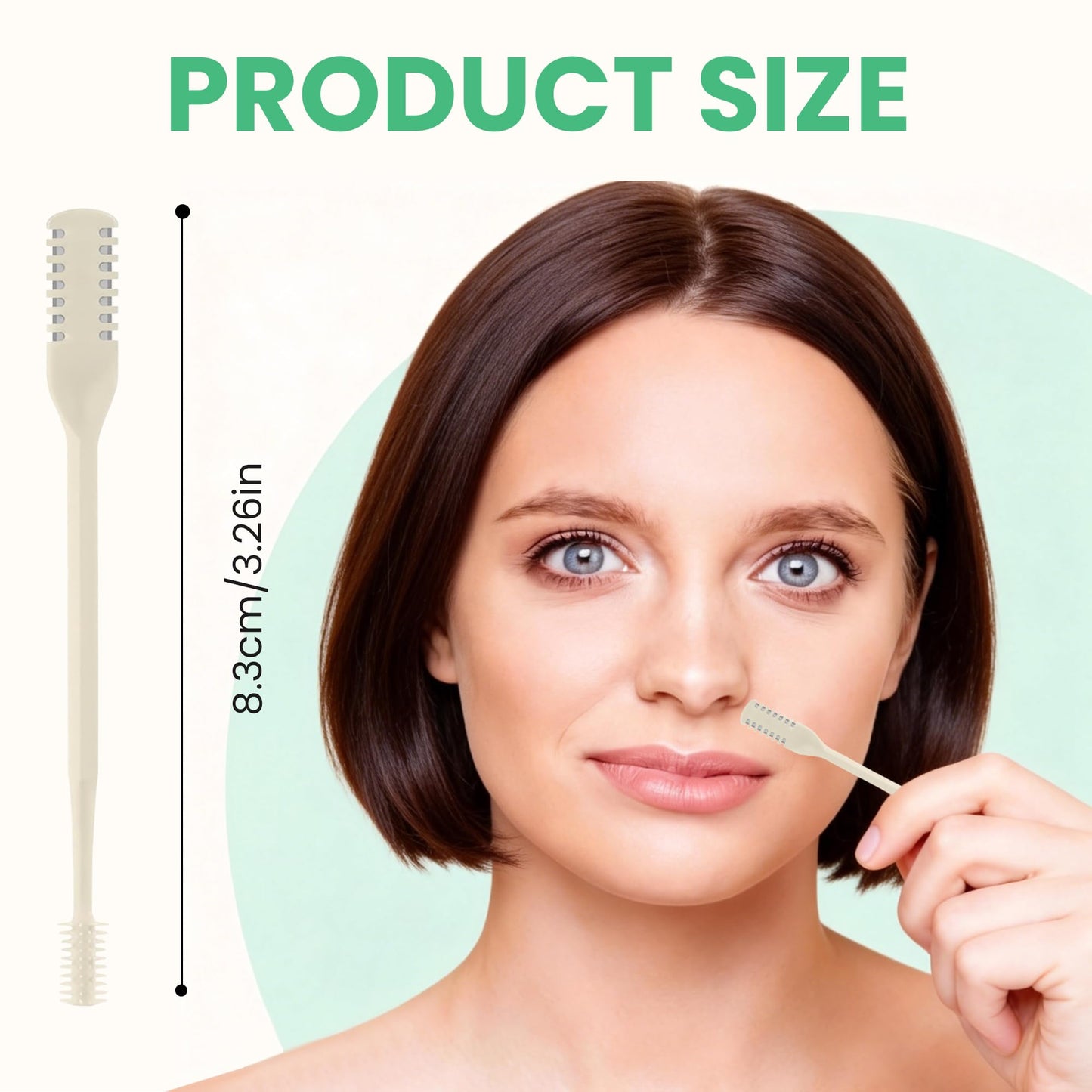 Vitalysin Manual Nose Hair Trimmer for Men & Women, Double-Sided Stainless Steel Nose Hair Cutter, Portable Hand-Operated Grooming Tool for Home & Travel (Beige, 3pcs)