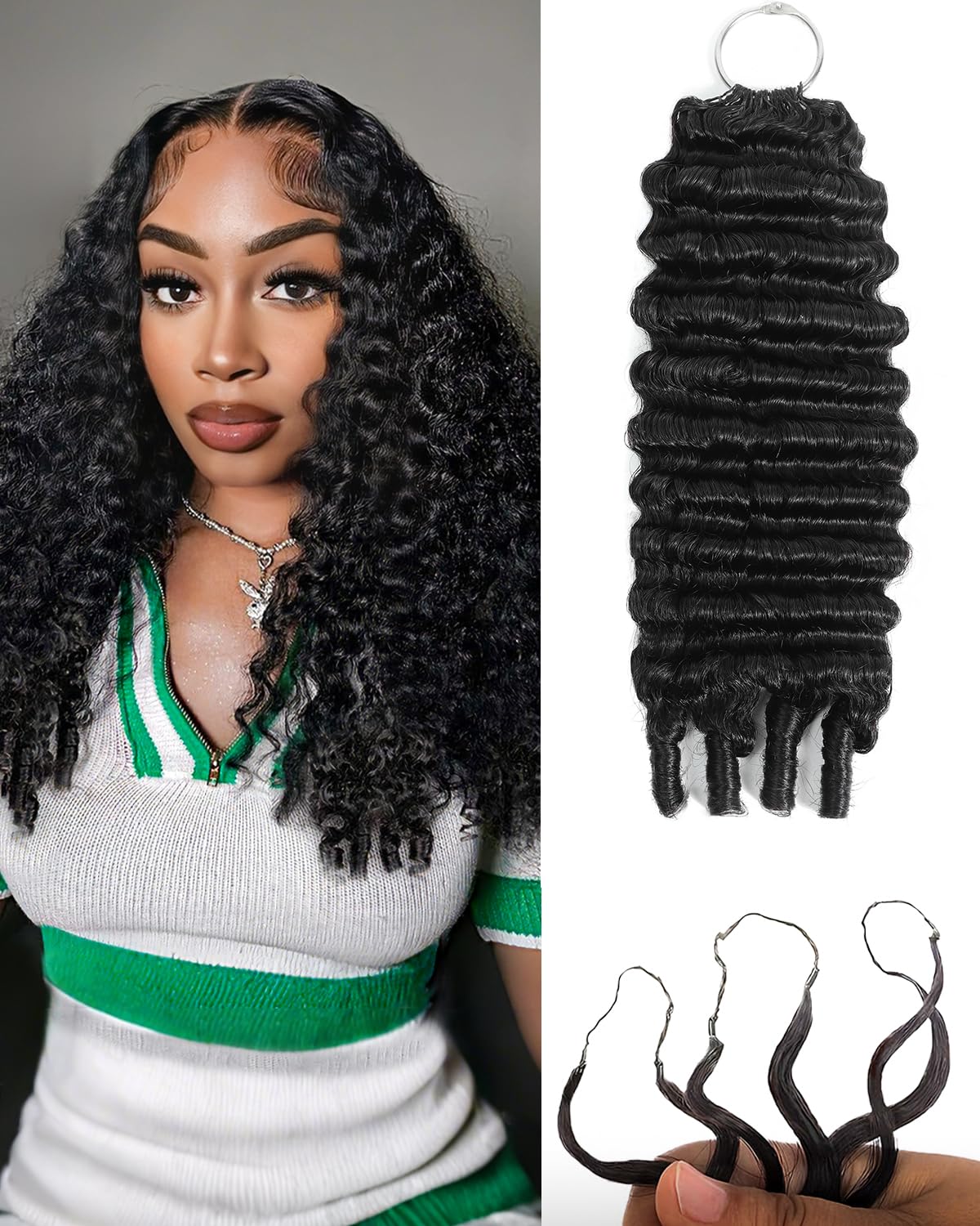 Burmese Curly Crochet Hair Extensions - 18 Inch, 120g Knotless, Reusable Virgin Hair with Spiral Ends