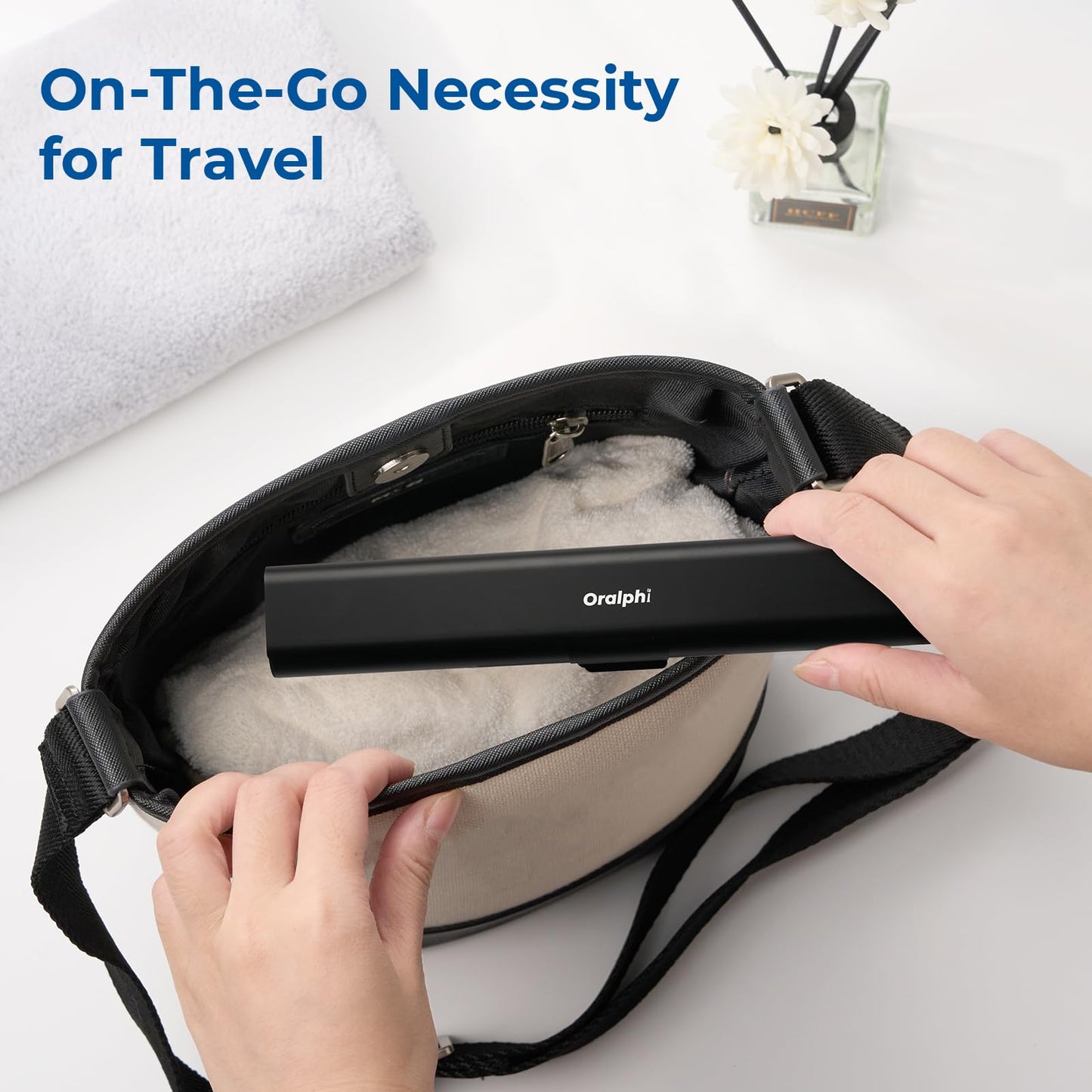 Oralphi Aluminum Toothbrush Travel Case, Portable Travel Toothbrush Holder, Durable Manual Toothbrush Box Container for Traveling, Bathroom, Camping, Business Trip-Black