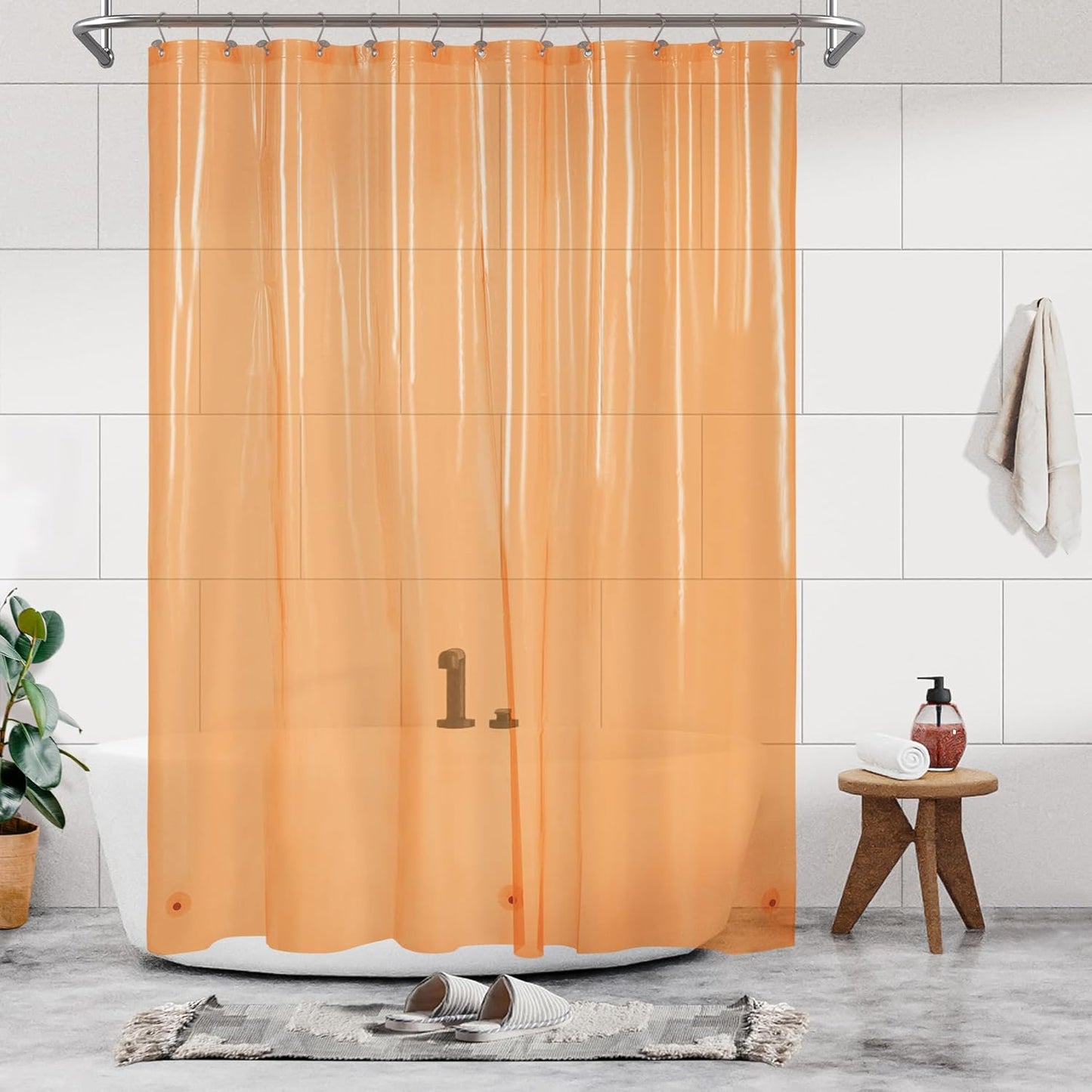 Clear Plastic Shower Liner - Premium Waterproof PEVA Curtain with Rustproof Grommets & 3 Magnets | Standard Size