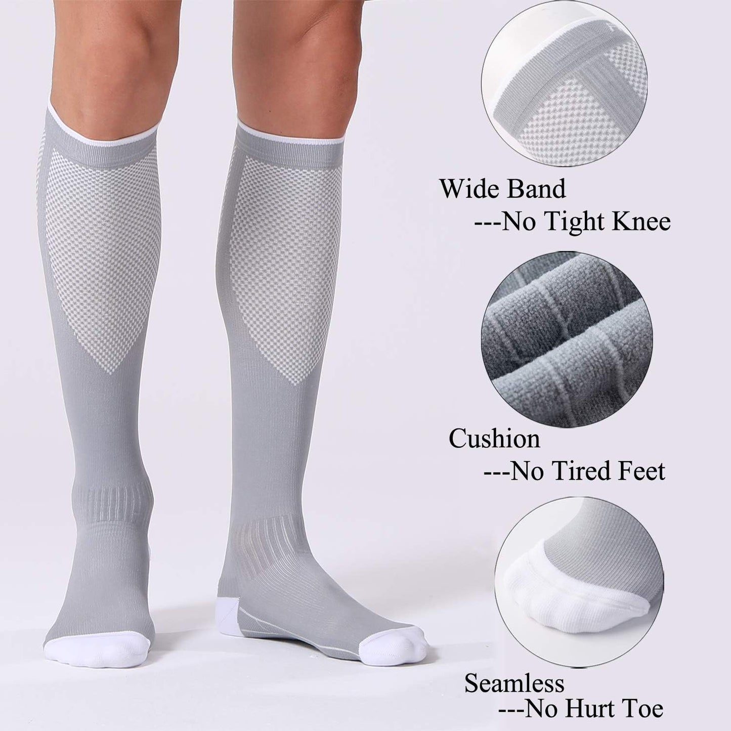 FITRELL Compression Socks for Men & Women - 20-30mmHg Circulation Support | 3 Pairs