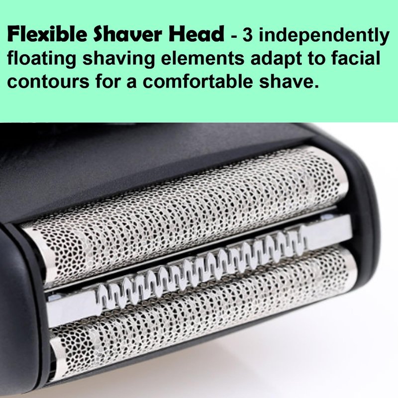 52B Series 5 Replacement Head for Braun Electric Shaver, S5 Wet and Dry Replacement Foil and Cutter Compatible with 5190cc 5090 5020 (2 Count)