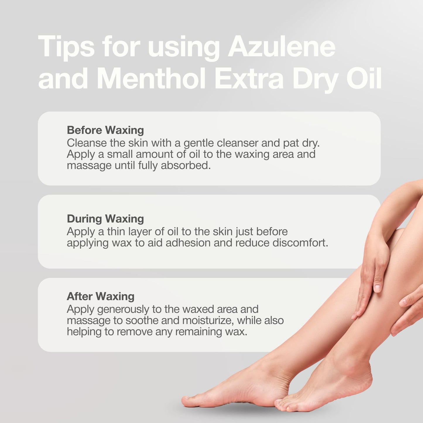 Curacoro Azulene & Menthol Extra Dry Oil for Pre-Post Wax Care | Hydrate, Soothe, Refresh Skin Before-After Waxing, Fast-Absorbing Formula