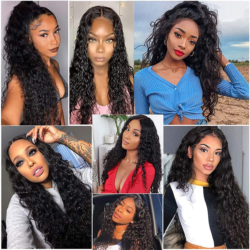 Deep Wave Bundles - 100% Unprocessed Brazilian Virgin Human Hair | Natural Black Color, 8-12 Inch Lengths