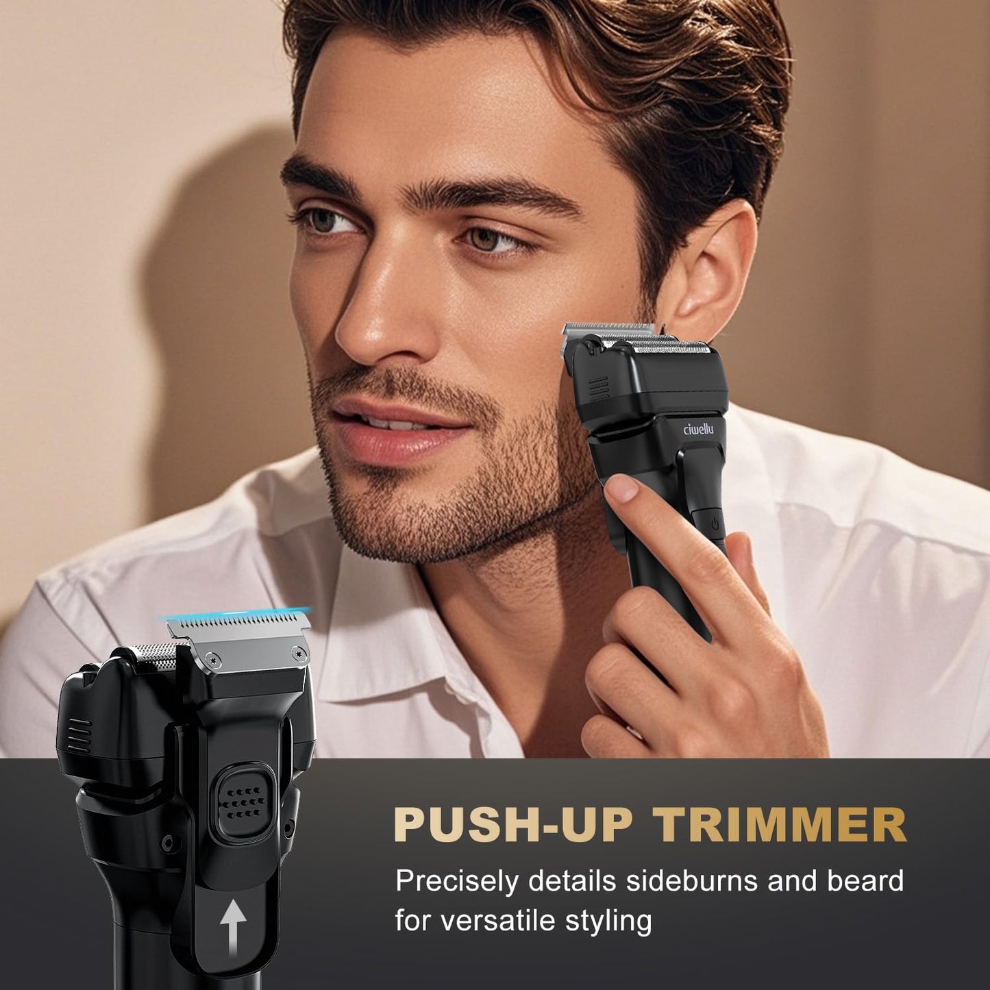 Foil Shaver for Men with Pop-Up Trimmer, 9000 RPM Electric Razor for Men's Face Close Shave, Cordless Wet/Dry Shaver for Sensitive Skin, USB-C Rechargeable &180 Min Runtime,Metal Body, Travel Lock