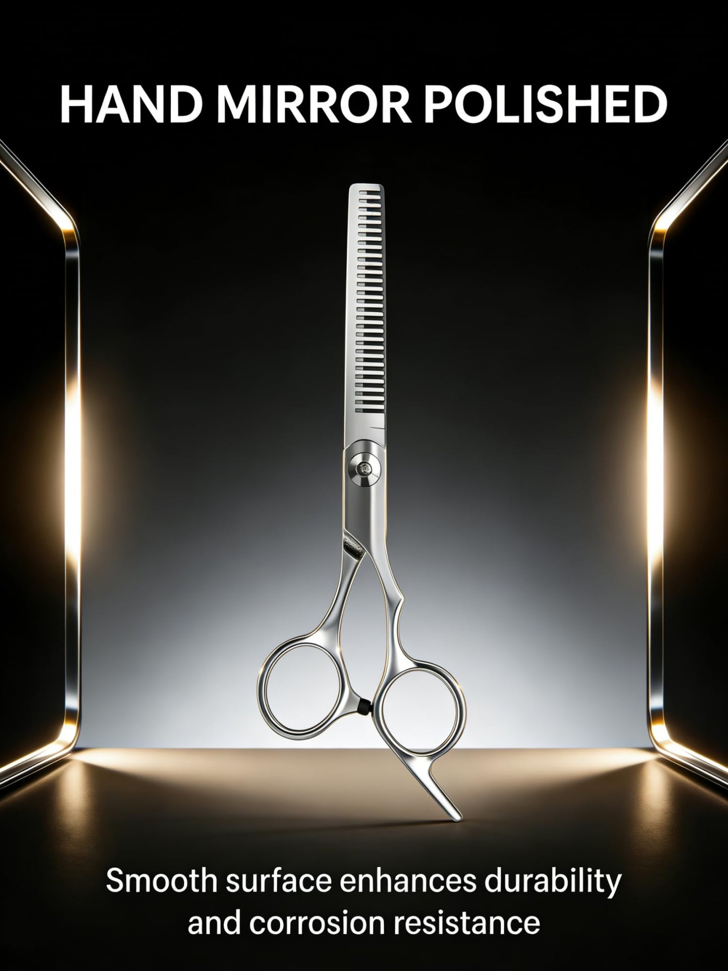 2-Pcs Hair Cutting Scissors Set, 6.5-inch Stainless Steel Hair Thinning Shears,and 1 Comb for Pet, Men, Women
