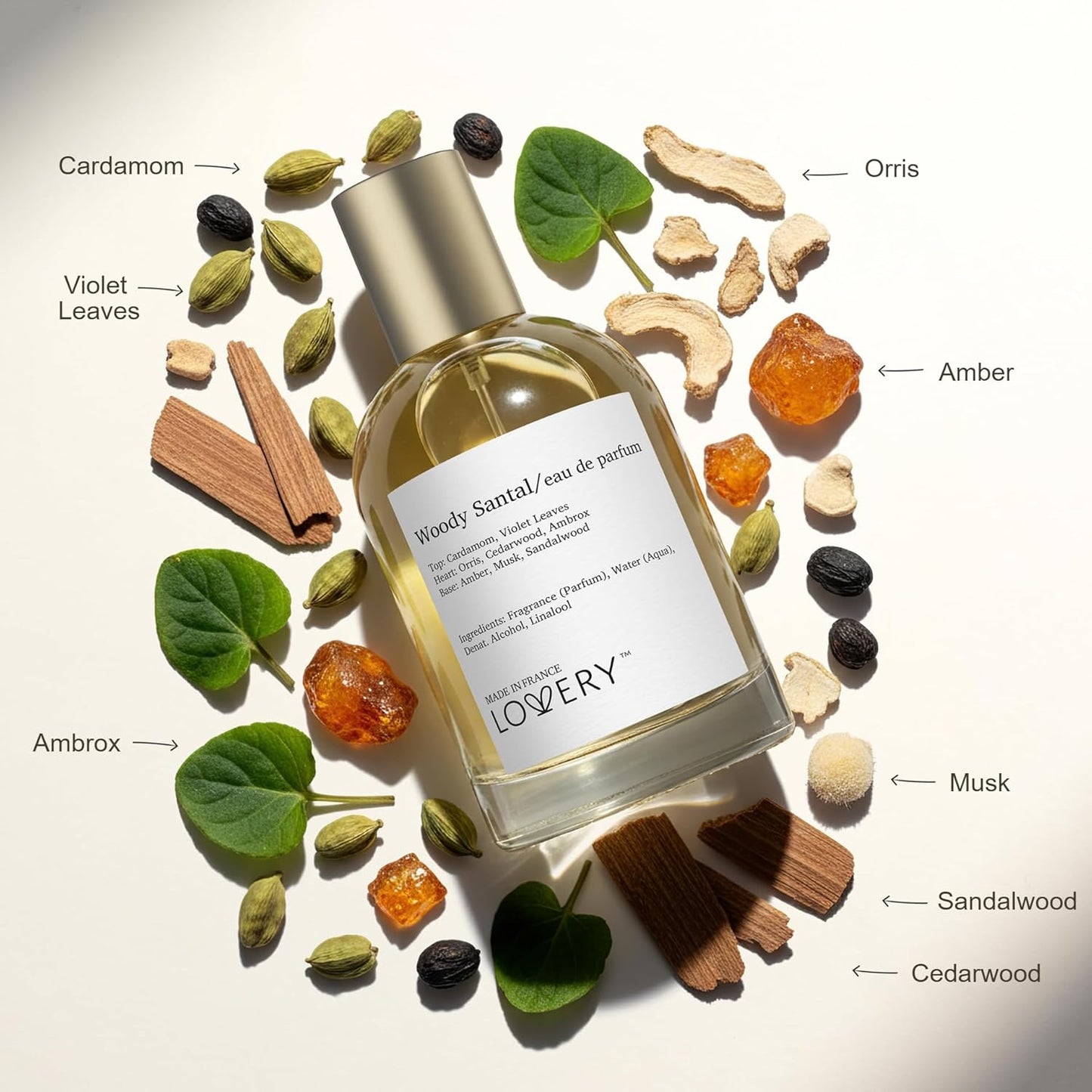 Woody Santal Sandalwood Perfume - Unisex Eau De Parfum with Travel Spray | 100ml + 2ml Clean Ingredients
