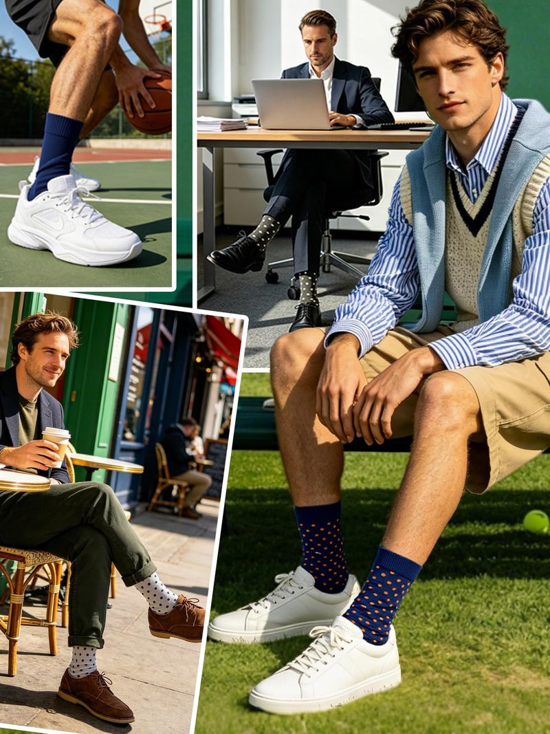 Virmoku Gifts For Men Multipack 4 Socks Dot Socks Groomsmen Gifts Dad Husband Friend Boyfriend Personalized Gift