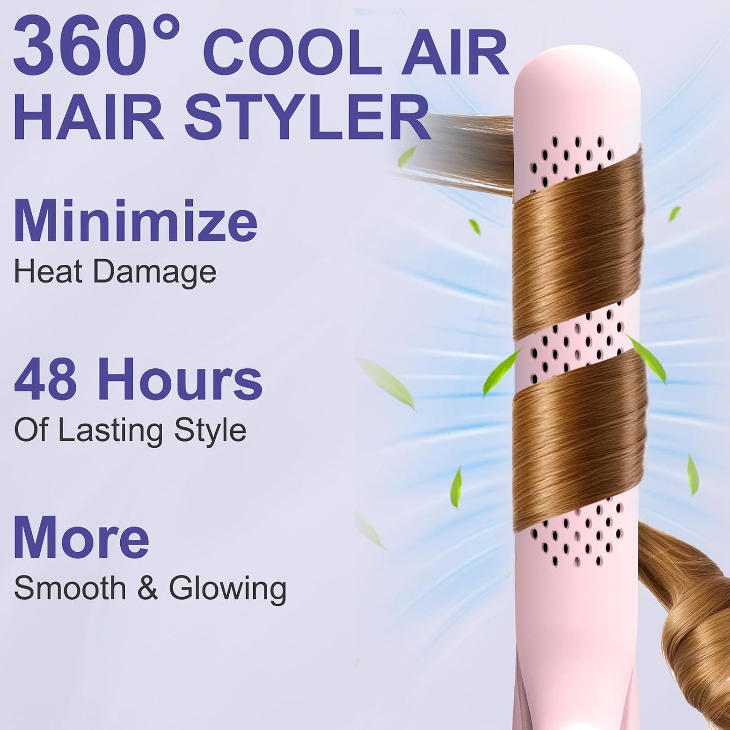 **2 in 1 Hair Straightener and Curler | 360° Cool Airflow Styling Iron - 1.25 Inch, Dual Voltage for Travel**