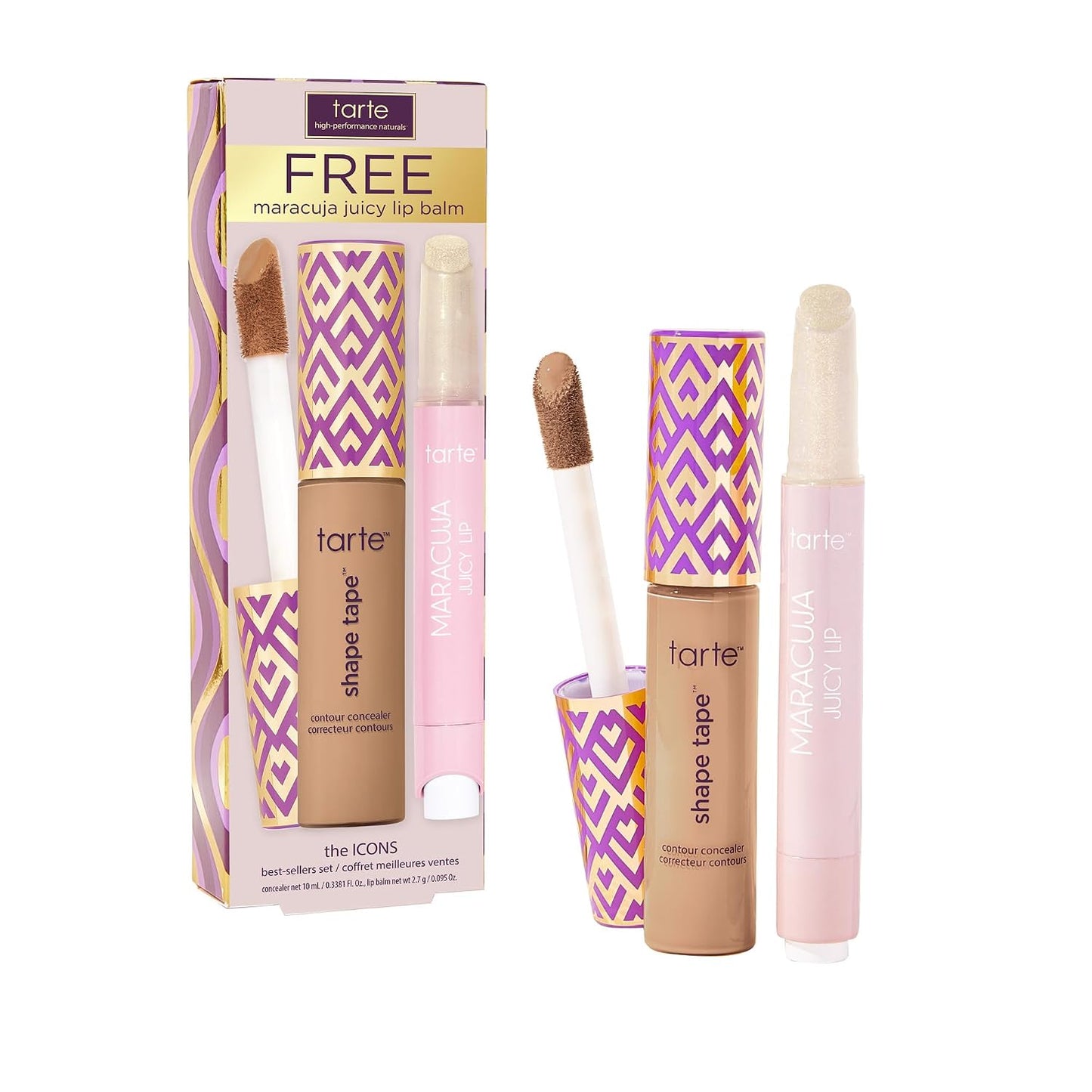 Tarte Shape Tape Concealer & Maracuja Juicy Lip Duo - Full Coverage for Dark Circles & Hydrating Lip Balm