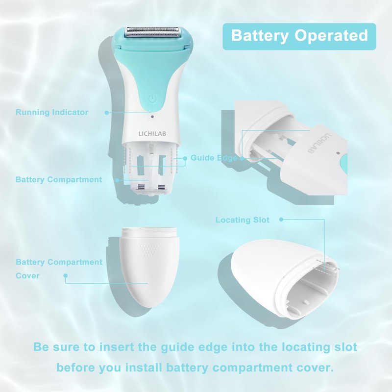 Lichilab Painless Women's Electric Razor & Bikini Trimmer - Waterproof Cordless Foil Shaver for Body,Legs,Underarms & Bikini Line,Wet/Dry TikTok Viral Hair Removal,Viridian/uih8