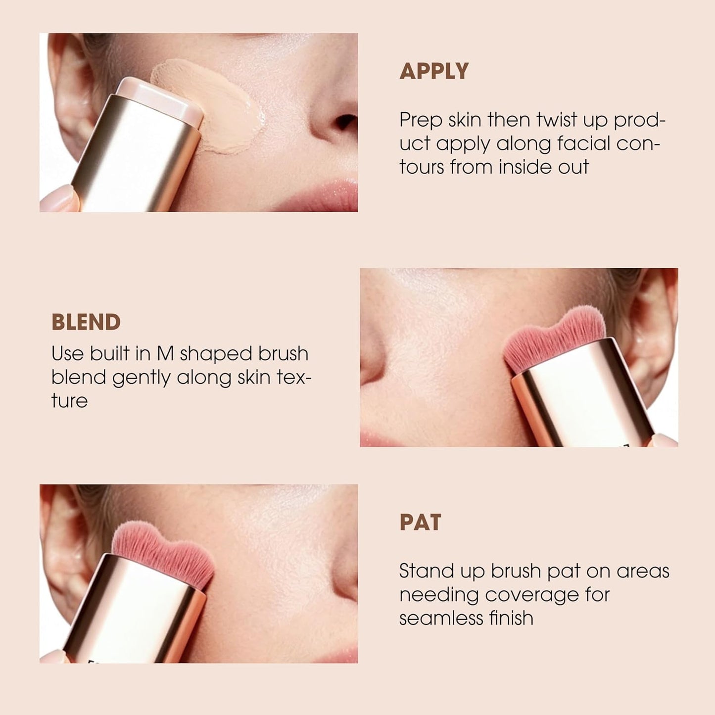 Luminous Dual-Ended Foundation Stick - Full Coverage Contouring & Concealer | Waterproof, Skin-Friendly, 01 Ivory