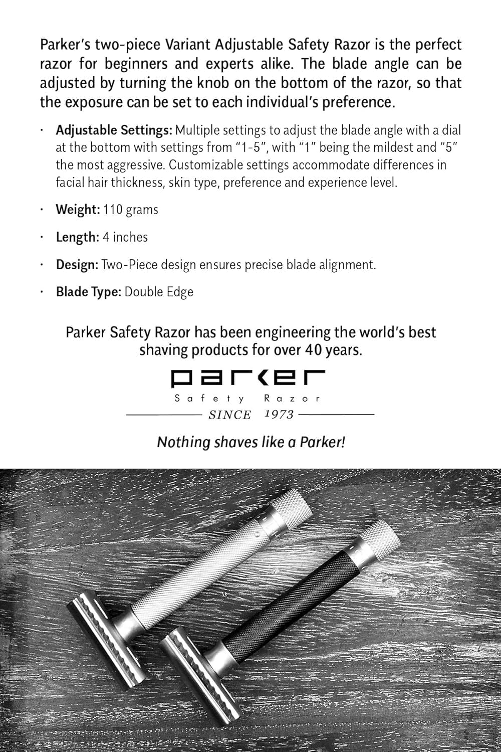 Parker SR1 Classic Straight Razor Set for the Ultimate Wet Shave – Includes 100% Pure Badger Brush, Chrome Stand & 100 Premium Stainless Steel Blades – Barber‑Quality Grooming Kit for Men